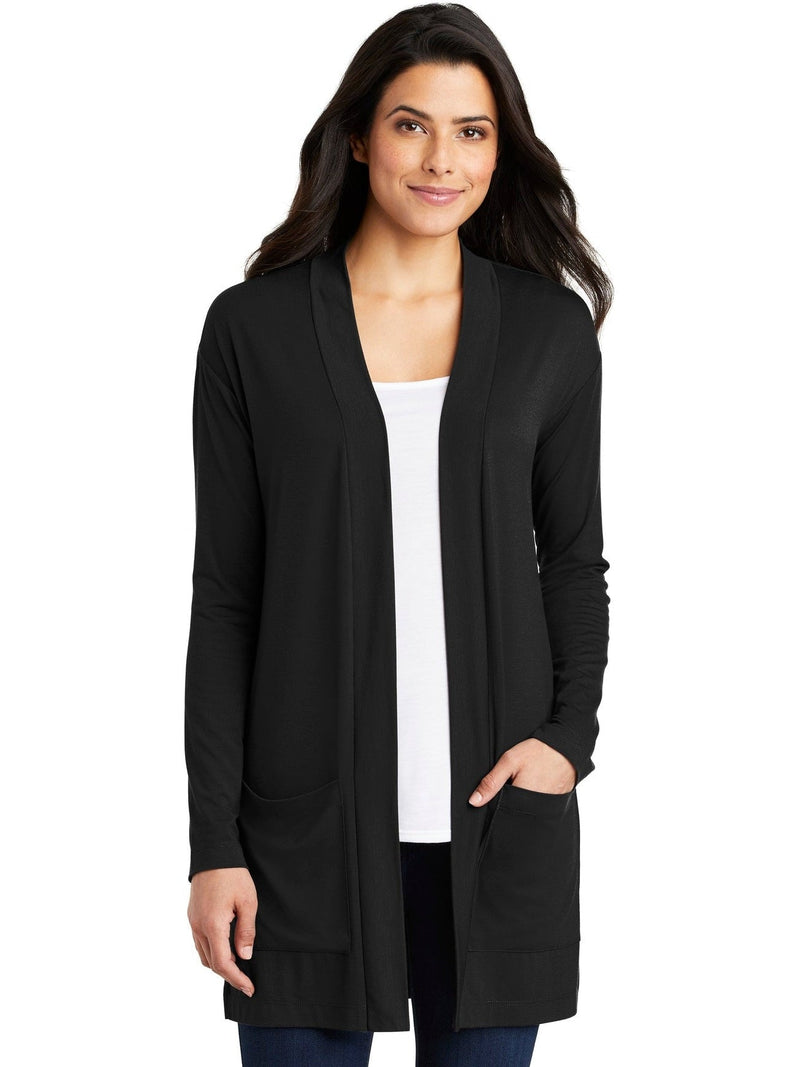 no-logo Port Authority Ladies Concept Long Pocket Cardigan-Regular-Port Authority-Thread Logic