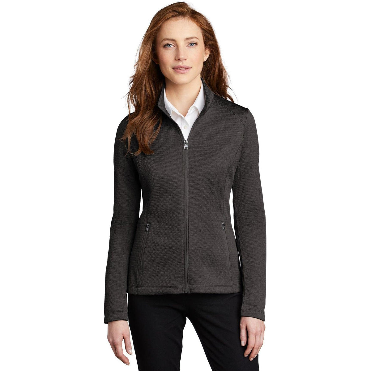 no-logo Port Authority Ladies Diamond Heather Fleece Full-Zip Jacket-Regular-Port Authority-Thread Logic