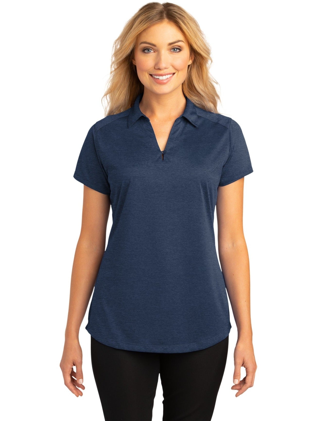 no-logo Port Authority Ladies Digi Heather Performance Polo-Regular-Port Authority-Thread Logic
