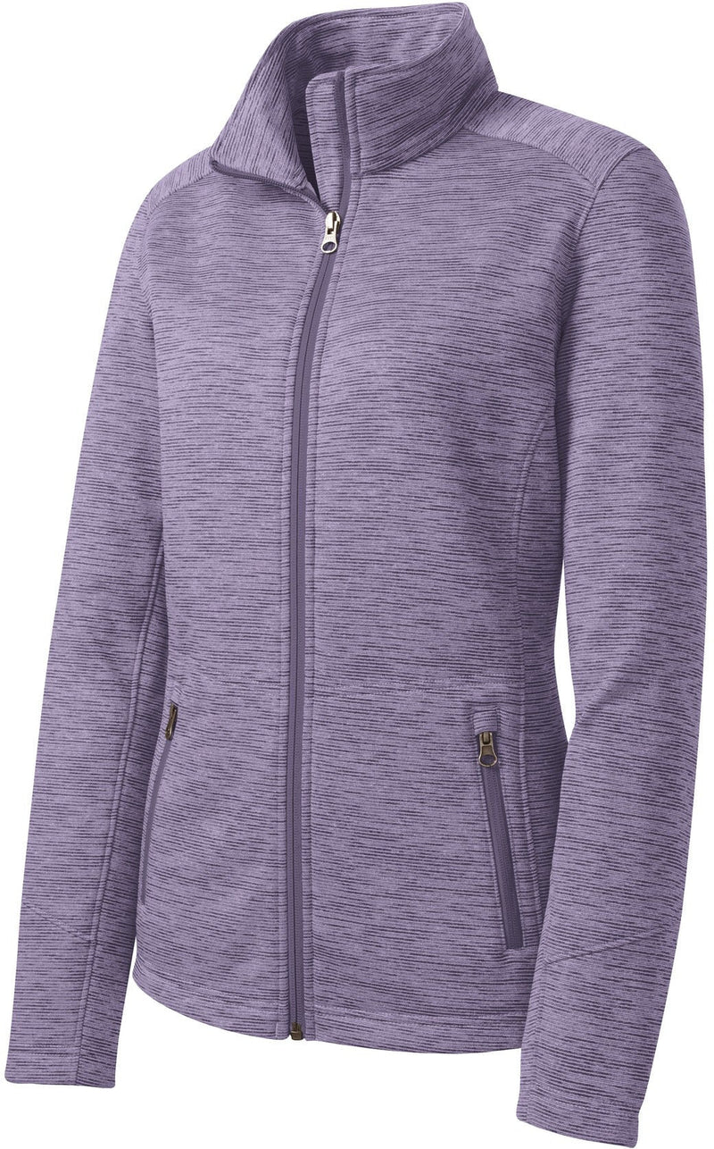 Port Authority Ladies Digi Stripe Fleece Jacket-Regular-Port Authority-Purple-S-Thread Logic