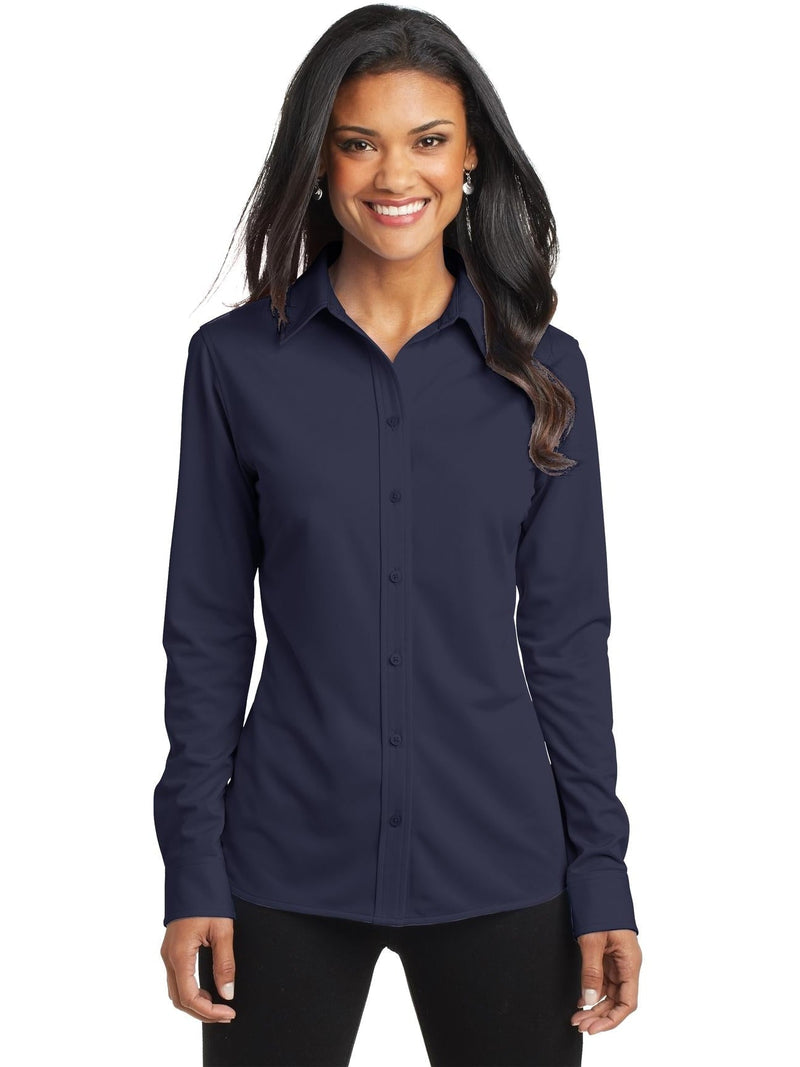 no-logo Port Authority Ladies Dimension Knit Dress Shirt-Regular-Port Authority-Thread Logic