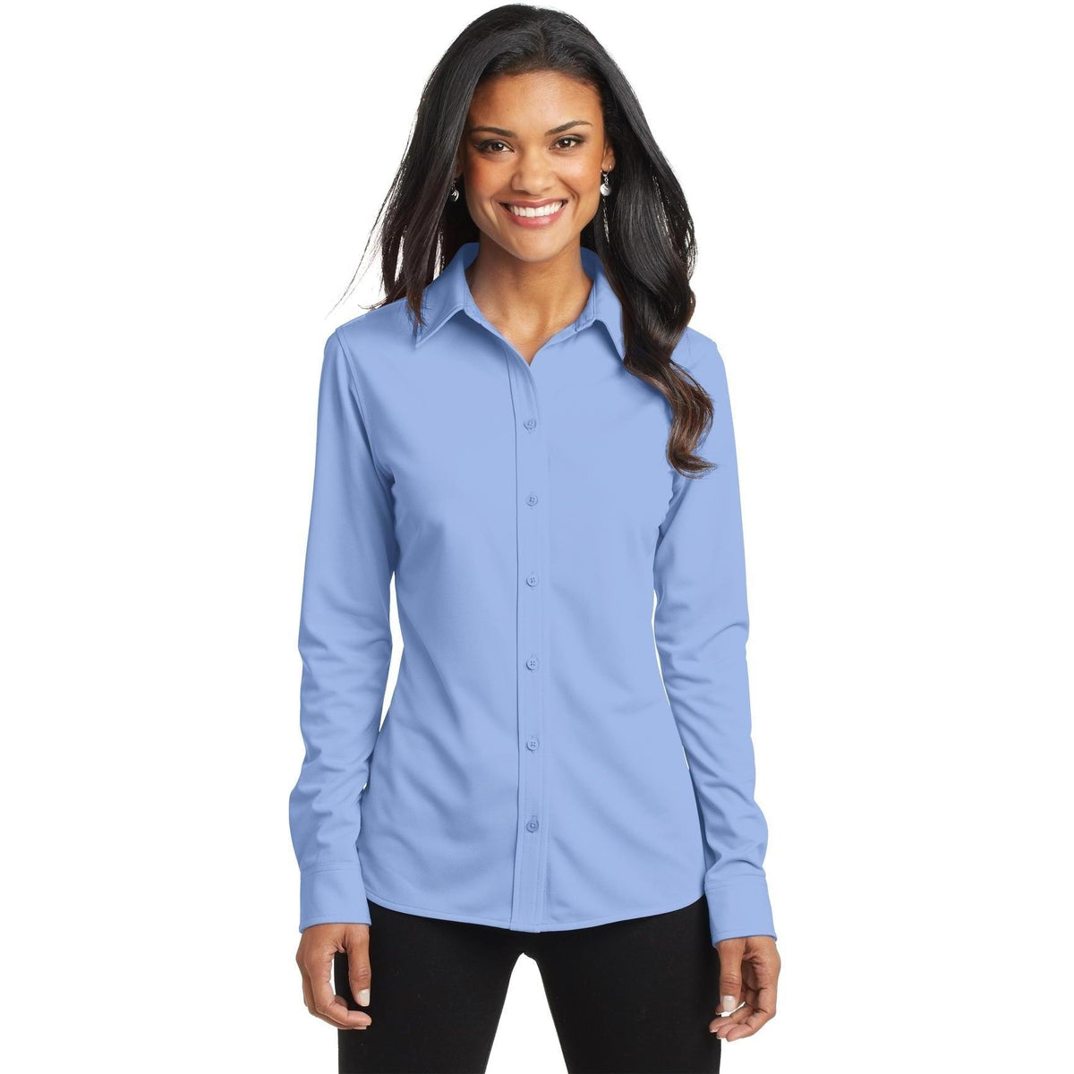 no-logo Port Authority Ladies Dimension Knit Dress Shirt-Regular-Port Authority-Thread Logic