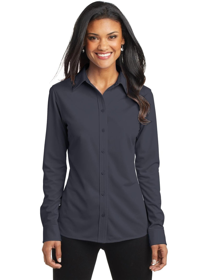 no-logo Port Authority Ladies Dimension Knit Dress Shirt-Regular-Port Authority-Thread Logic