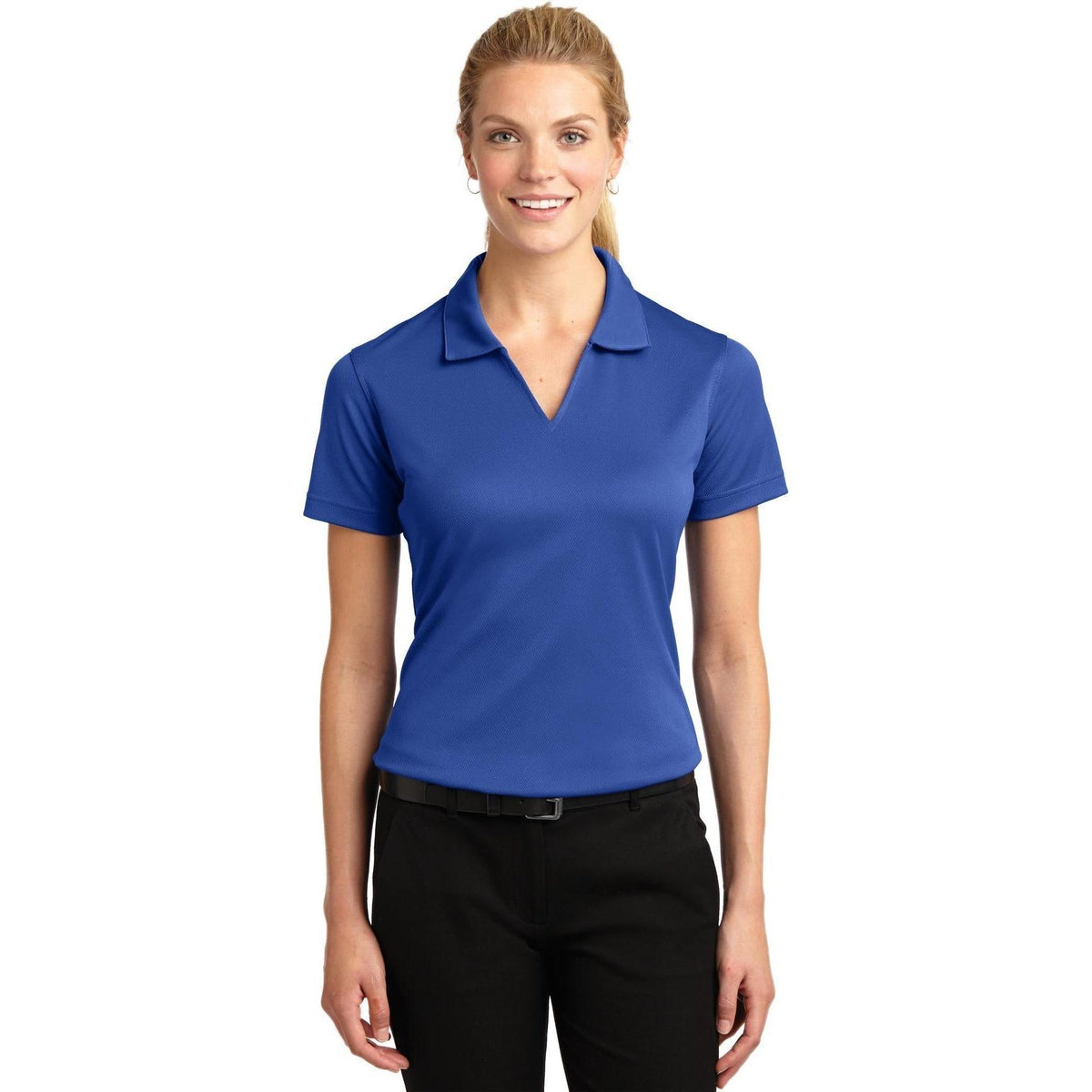 no-logo Sport-Tek Women's Dri-Mesh V-Neck Polo Shirt-Regular-Sport-Tek-Thread Logic