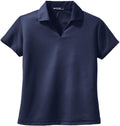 no-logo Port Authority Ladies Dri-Mesh V-Neck Polo Shirt-Regular-Port Authority-Navy-S-Thread Logic