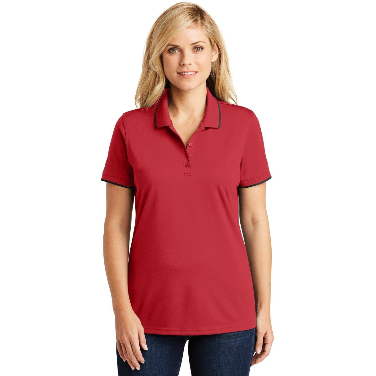 no-logo Port Authority Women's Dry Zone UV Micro-Mesh Tipped Polo-Regular-Port Authority-Thread Logic