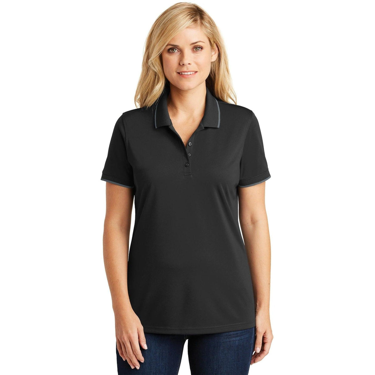 no-logo Port Authority Women's Dry Zone UV Micro-Mesh Tipped Polo-Regular-Port Authority-Thread Logic