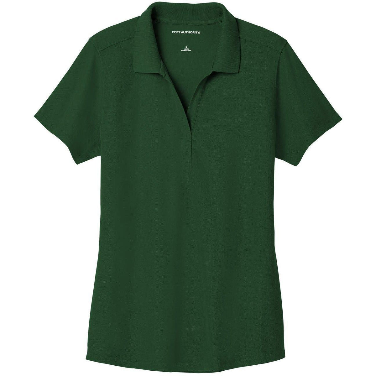 logo-left Port Authority Women's EZPerformance Pique Polo-Regular-Port Authority-Deep Forest Green-XS-Thread Logic