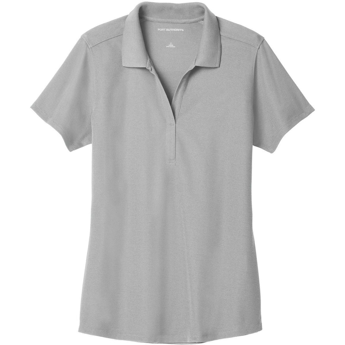 logo-left Port Authority Women's EZPerformance Pique Polo-Regular-Port Authority-Gusty Grey-XS-Thread Logic