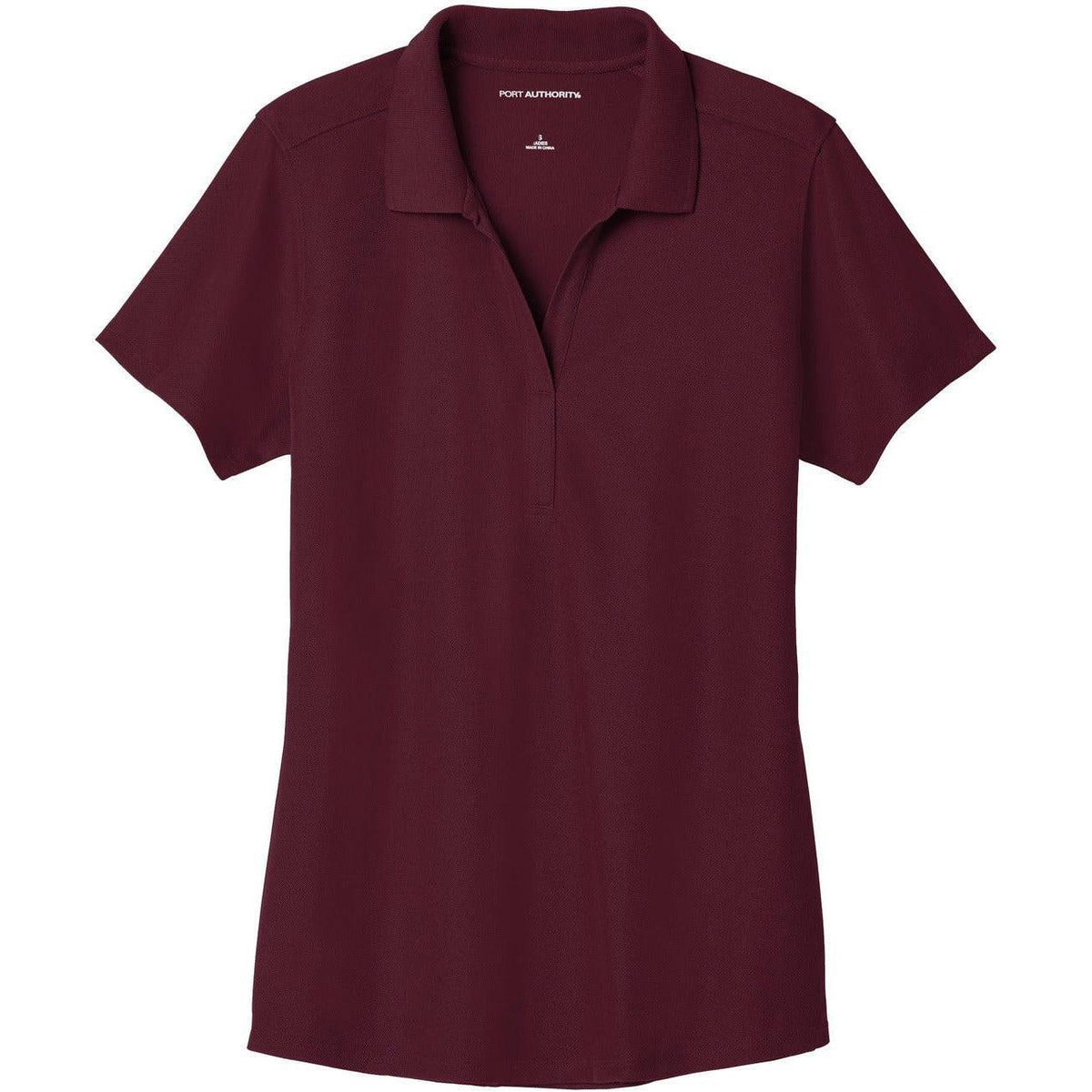 logo-left Port Authority Women's EZPerformance Pique Polo-Regular-Port Authority-Maroon-XS-Thread Logic