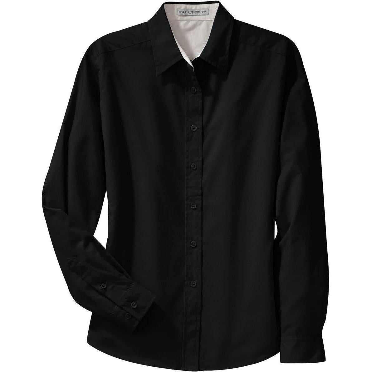 no-logo Port Authority Women's Easy Care-Dress Shirts-Port Authority-Black/Light Stone-XS-Thread Logic