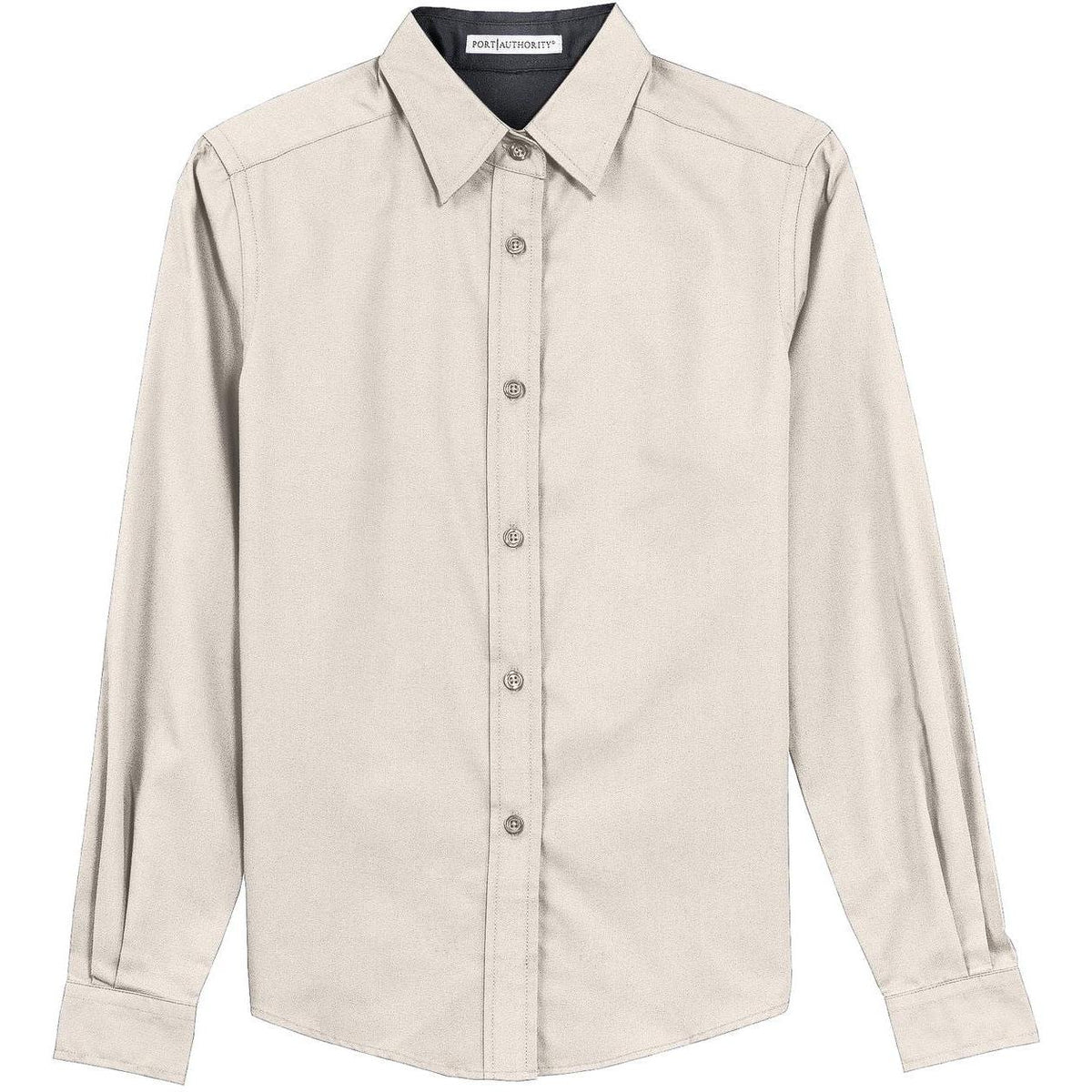 no-logo Port Authority Women's Easy Care-Dress Shirts-Port Authority-Light Stone/Classic Navy-XS-Thread Logic