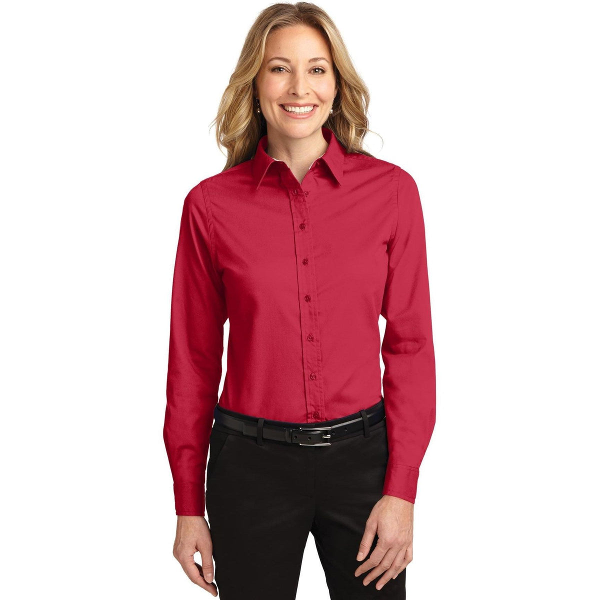 no-logo Port Authority Women's Easy Care-Dress Shirts-Port Authority-Red/Light Stone-XS-Thread Logic