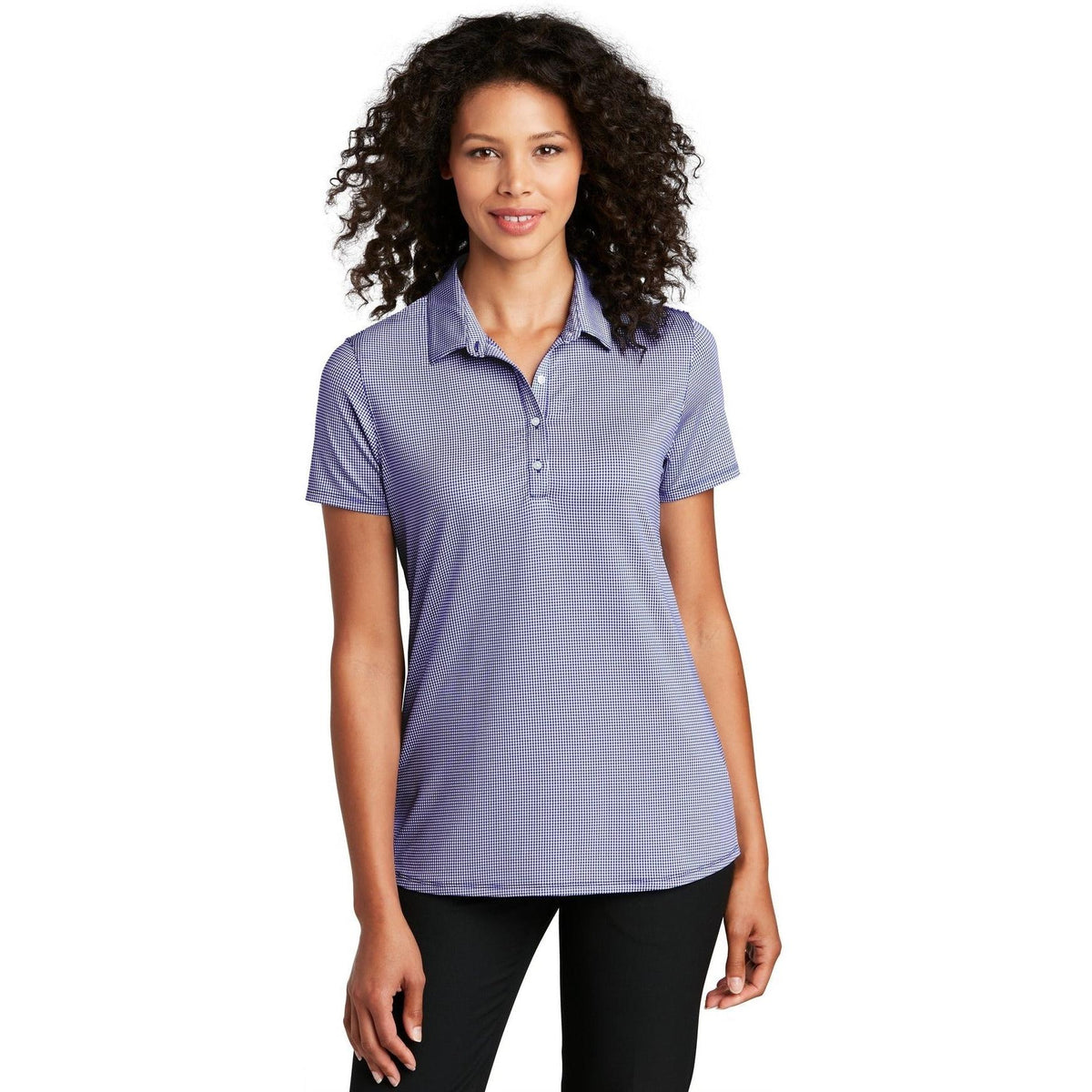 no-logo Port Authority Women's Gingham Polo-Active-Port Authority-Thread Logic