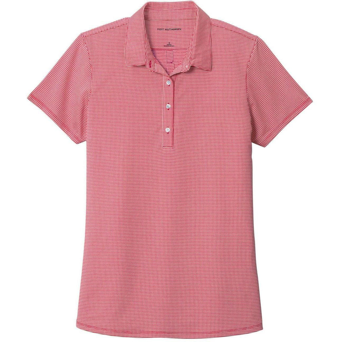 no-logo Port Authority Women's Gingham Polo-Active-Port Authority-Rich Red/White-XS-Thread Logic