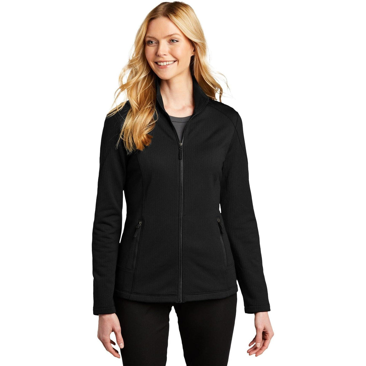 no-logo Port Authority Ladies Grid Fleece Jacket-Regular-Port Authority-Thread Logic