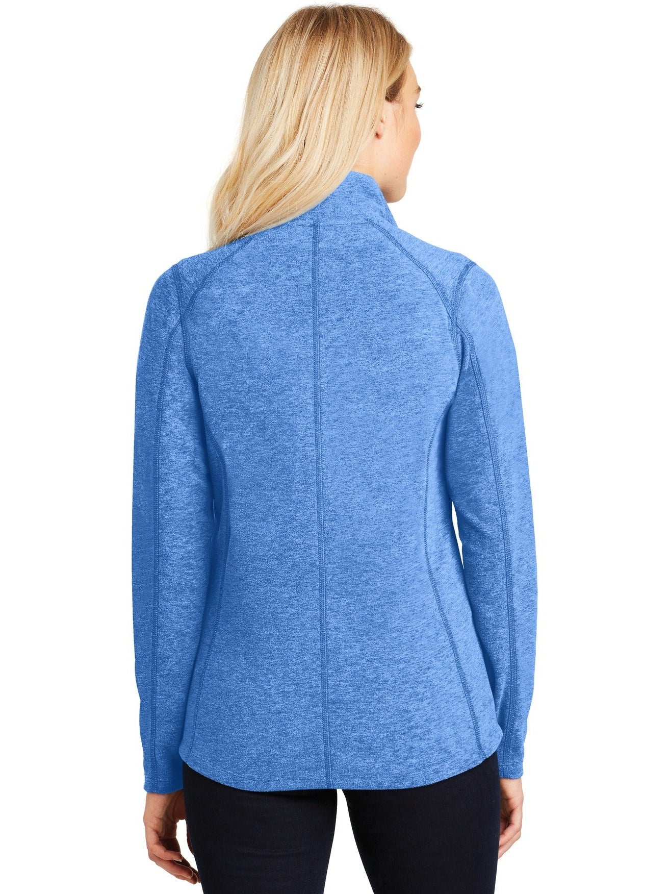 no-logo Port Authority Ladies Heather Microfleece Full-Zip Jacket-Regular-Port Authority-Thread Logic