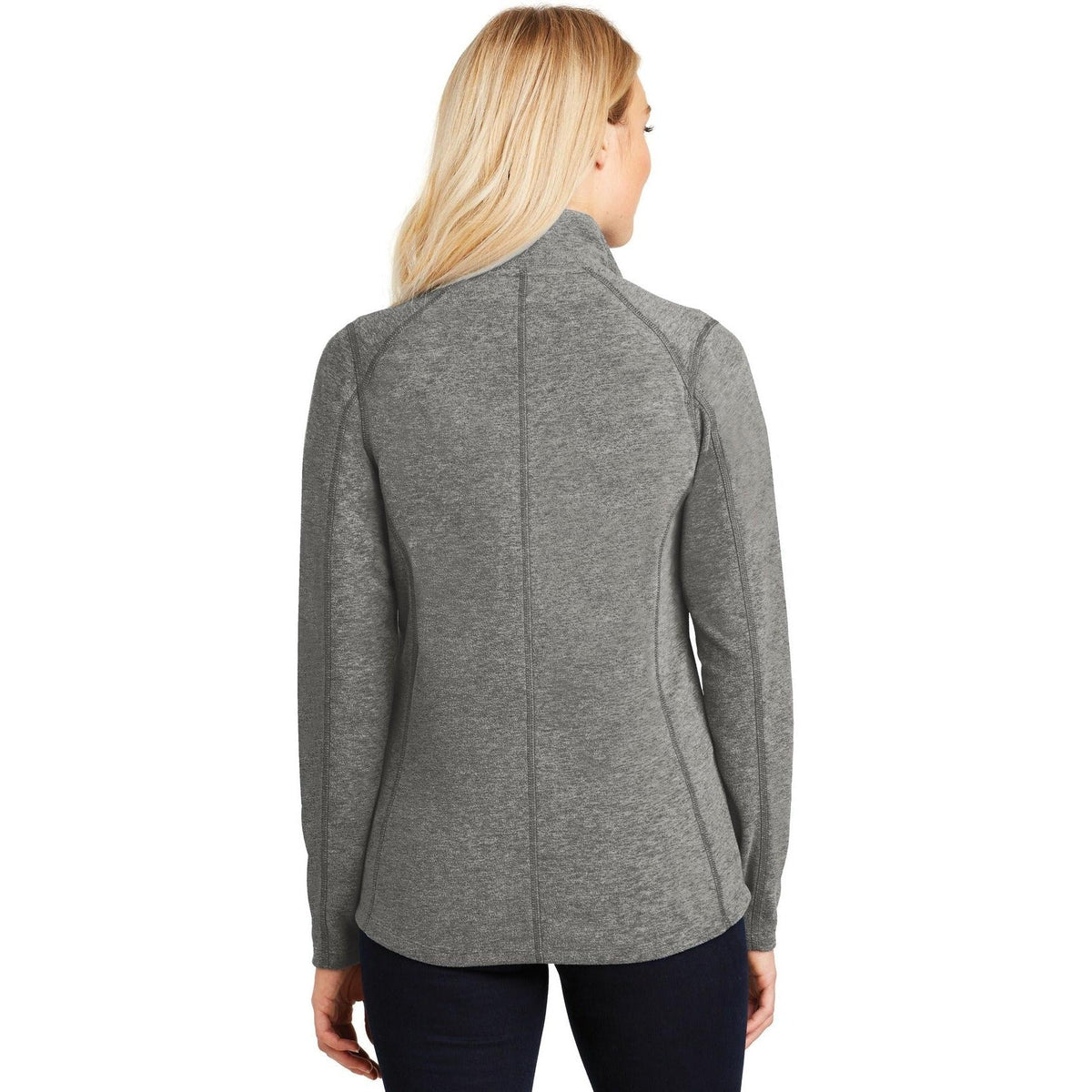 no-logo Port Authority Women's Heather Microfleece Full-Zip Jacket-Regular-Port Authority-Thread Logic