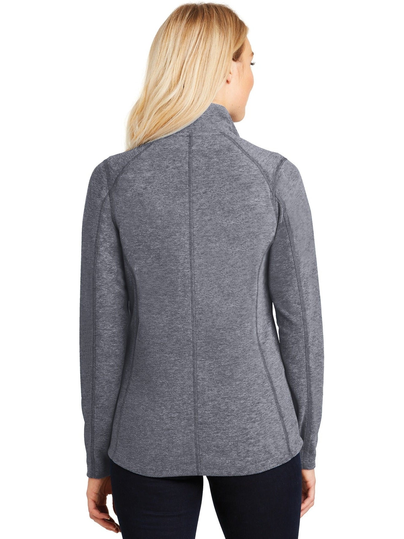 no-logo Port Authority Ladies Heather Microfleece Full-Zip Jacket-Regular-Port Authority-Thread Logic