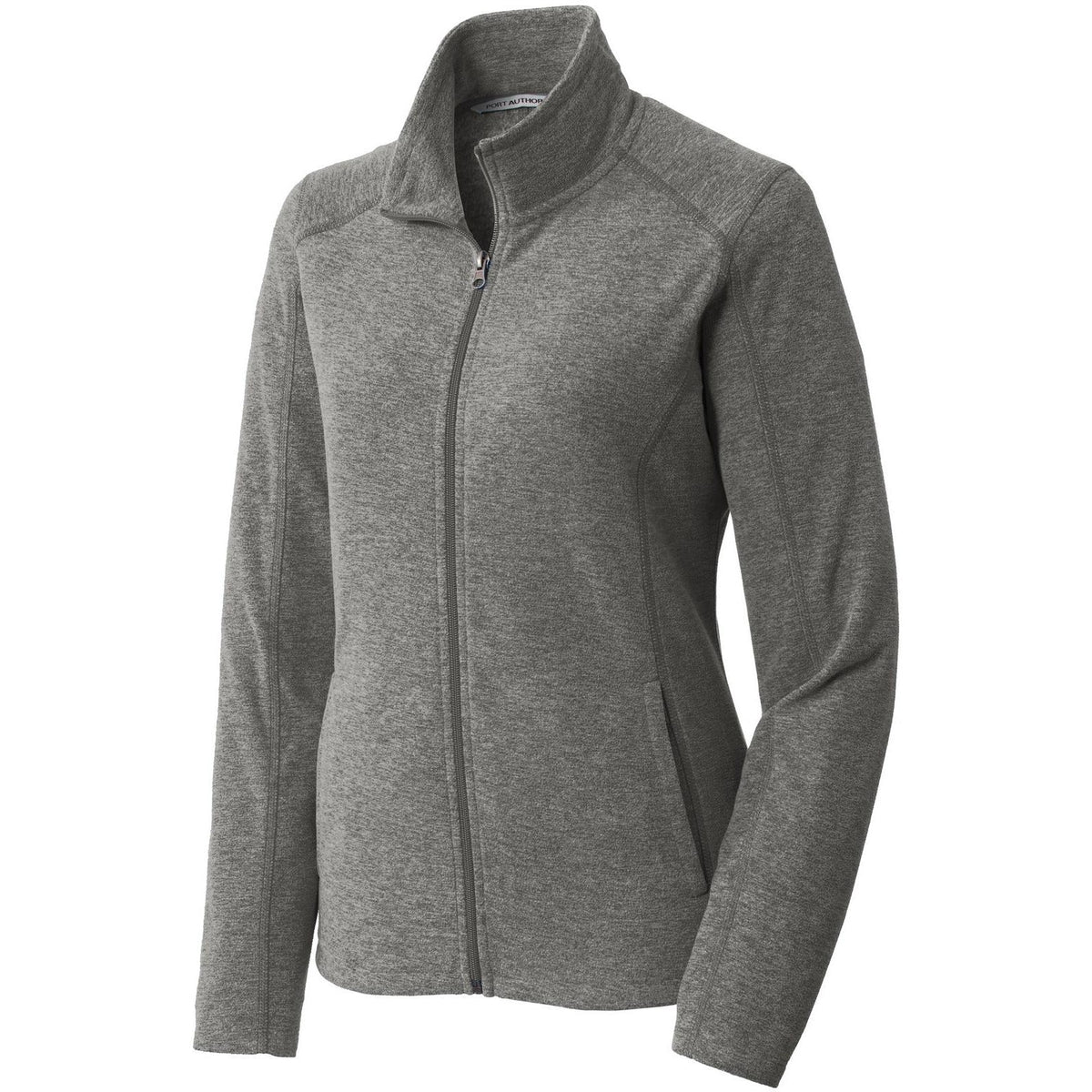 no-logo Port Authority Women's Heather Microfleece Full-Zip Jacket-Regular-Port Authority-Thread Logic