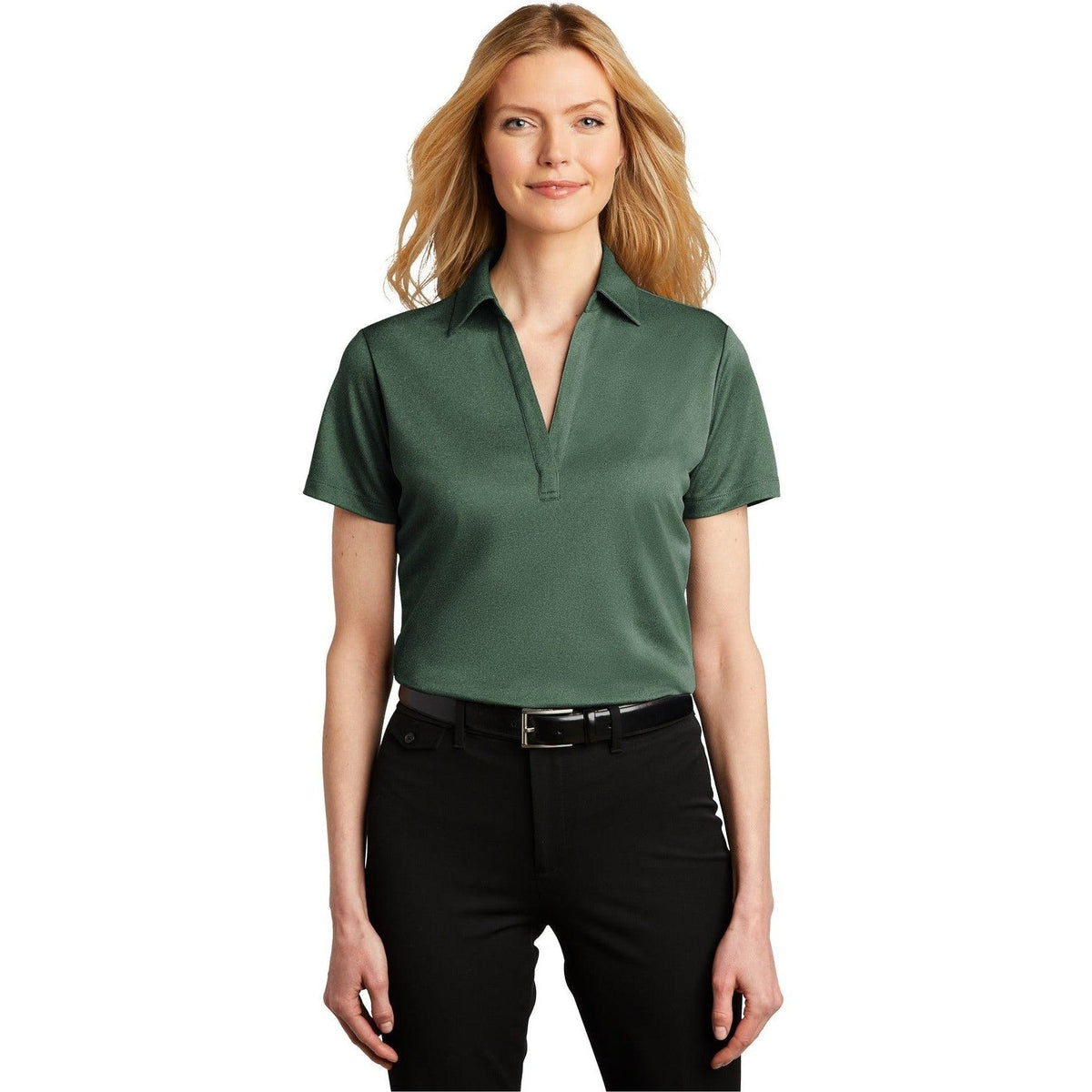 no-logo Port Authority Ladies Heathered Silk Touch Performance Polo-Regular-Port Authority-Thread Logic
