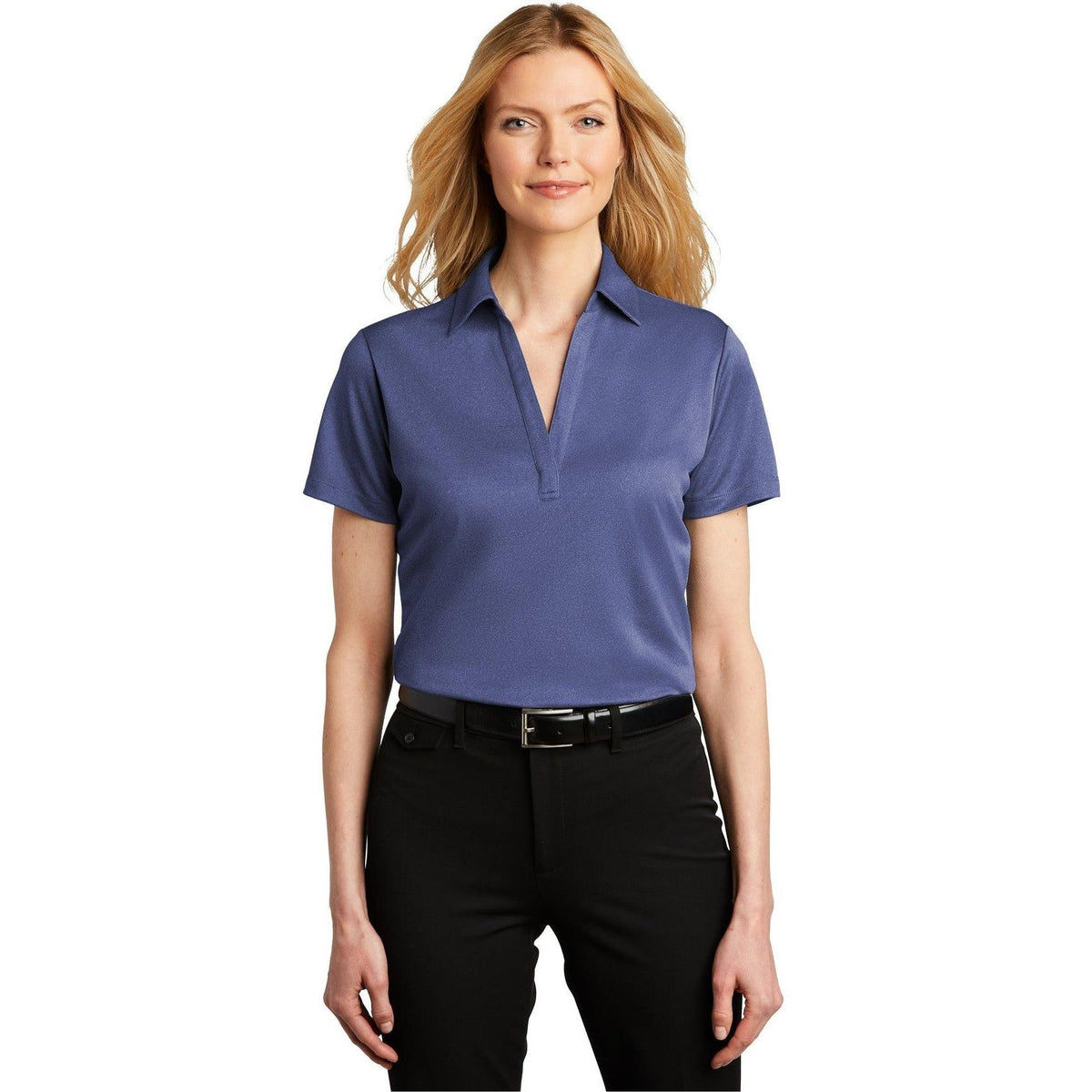 no-logo Port Authority Ladies Heathered Silk Touch Performance Polo-Regular-Port Authority-Thread Logic