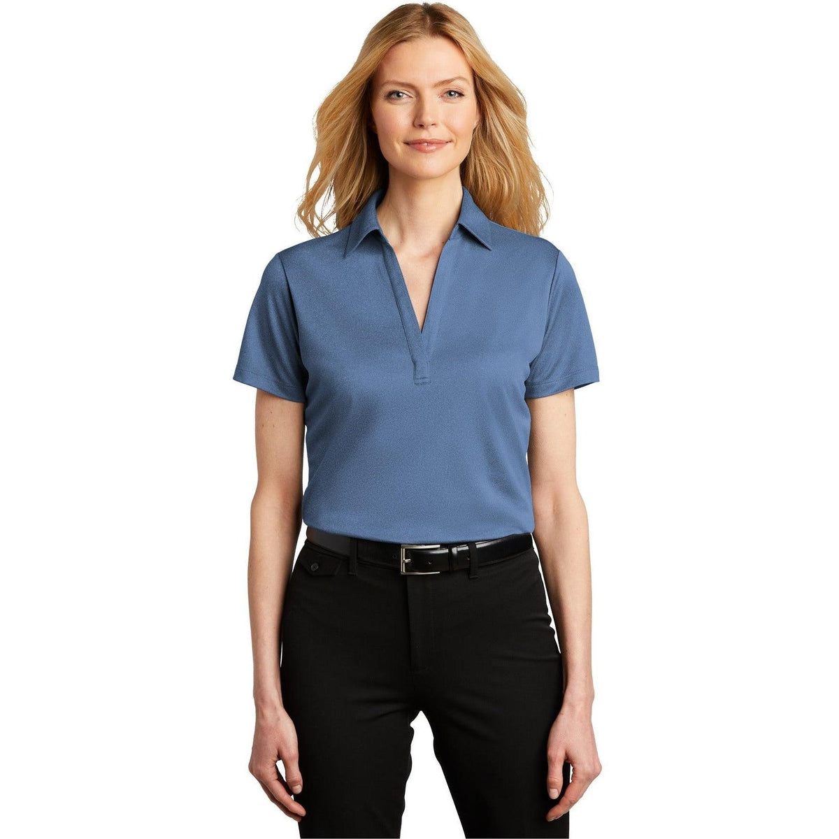 no-logo Port Authority Ladies Heathered Silk Touch Performance Polo-Regular-Port Authority-Thread Logic