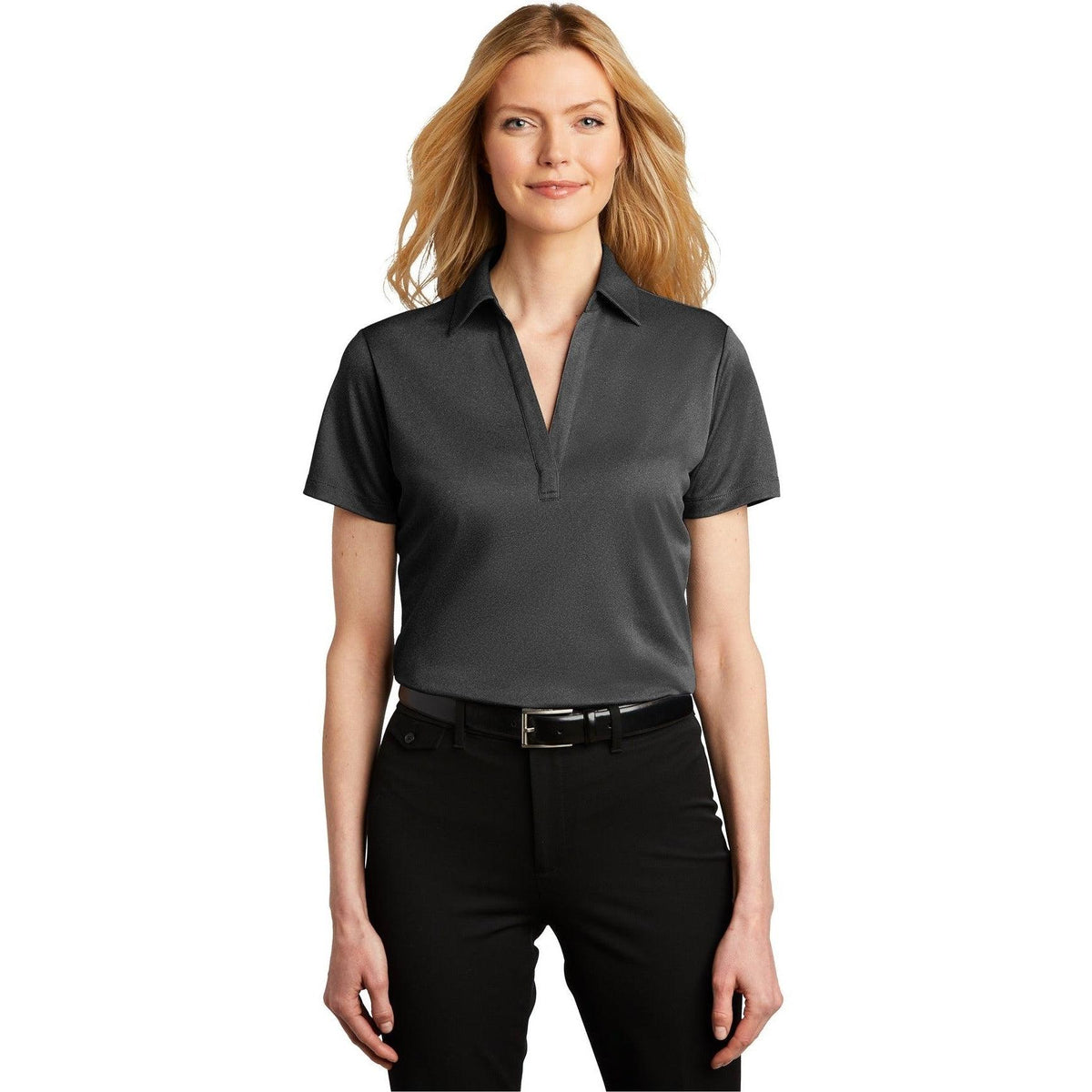 no-logo Port Authority Ladies Heathered Silk Touch Performance Polo-Regular-Port Authority-Thread Logic