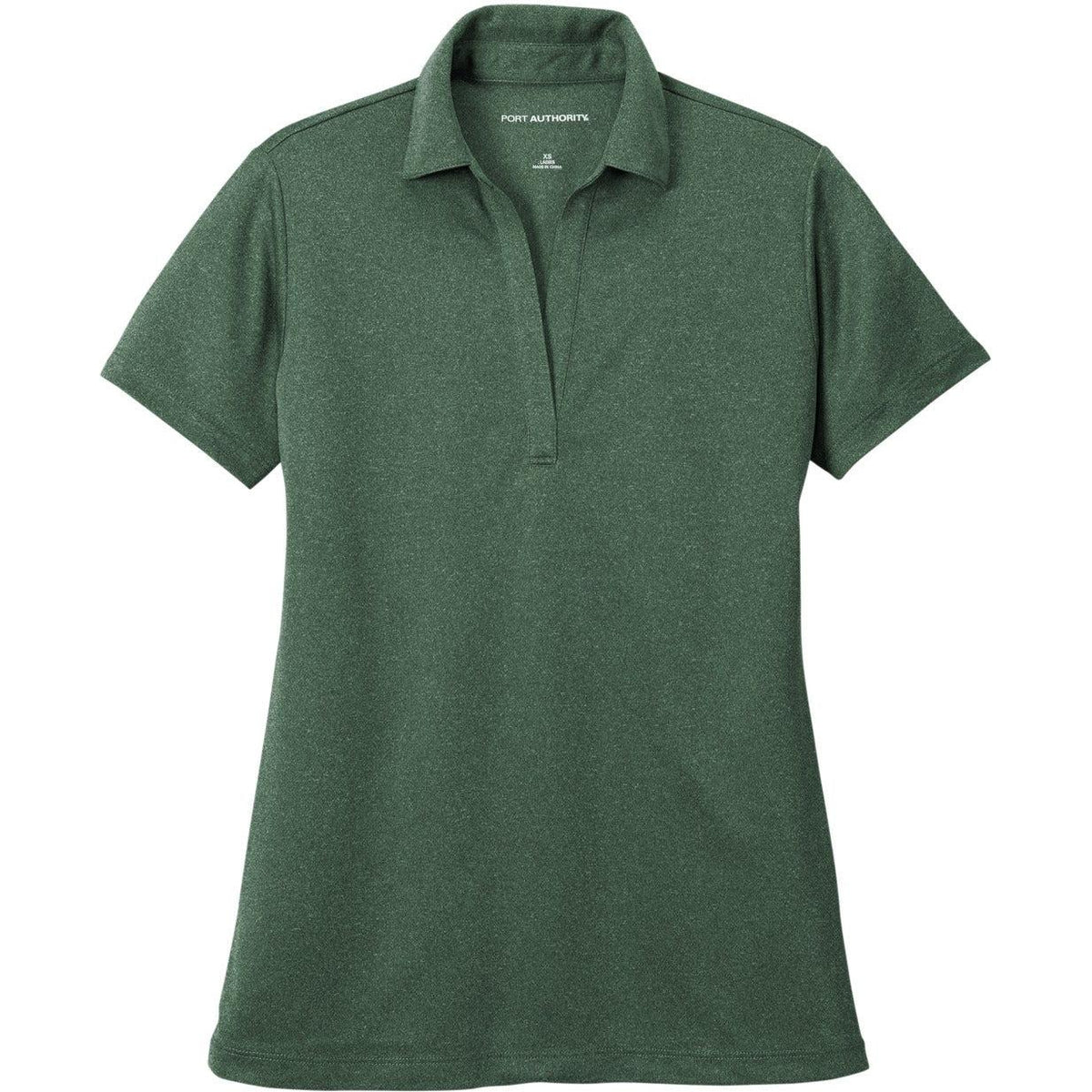 no-logo Port Authority Ladies Heathered Silk Touch Performance Polo
