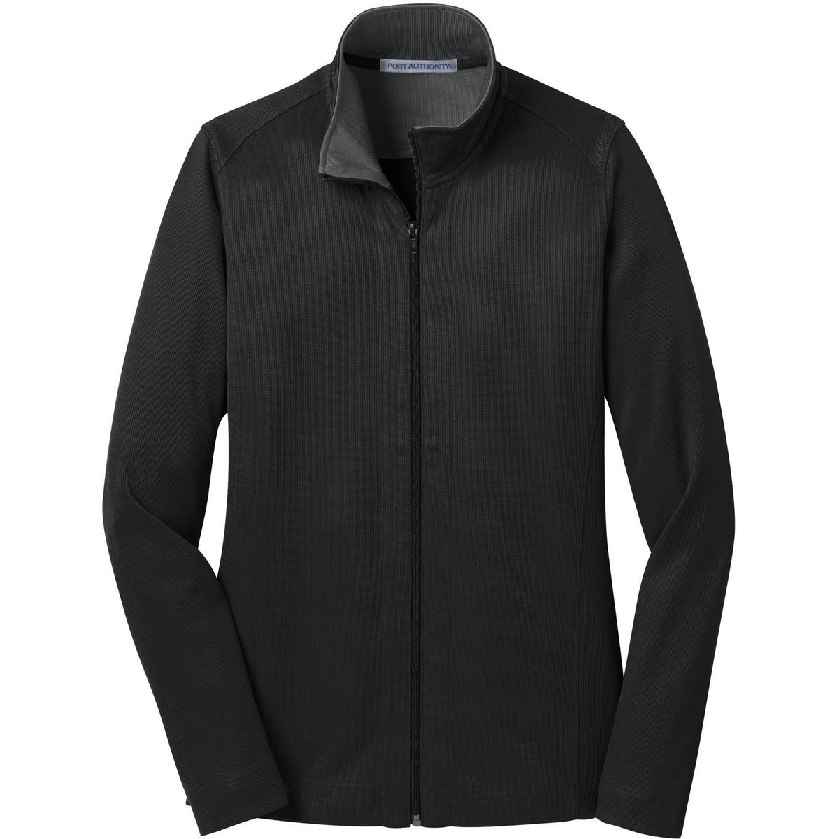 no-logo Port Authority Women's Heavyweight Vertical Texture Full-Zip-Regular-Port Authority-Black/Iron Grey-XS-Thread Logic