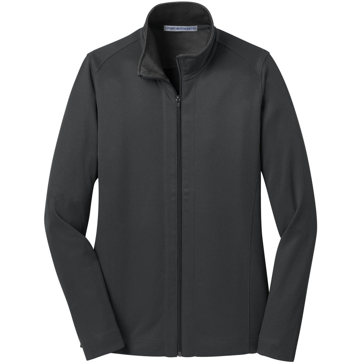 no-logo Port Authority Women's Heavyweight Vertical Texture Full-Zip-Regular-Port Authority-Iron Grey/Black-XS-Thread Logic