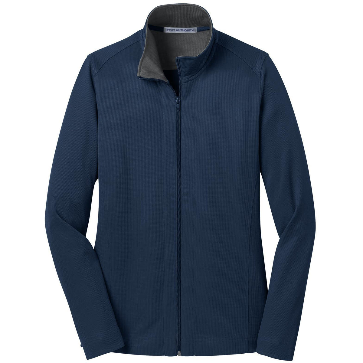 no-logo Port Authority Women's Heavyweight Vertical Texture Full-Zip-Regular-Port Authority-Regatta Blue/Iron Grey-XS-Thread Logic