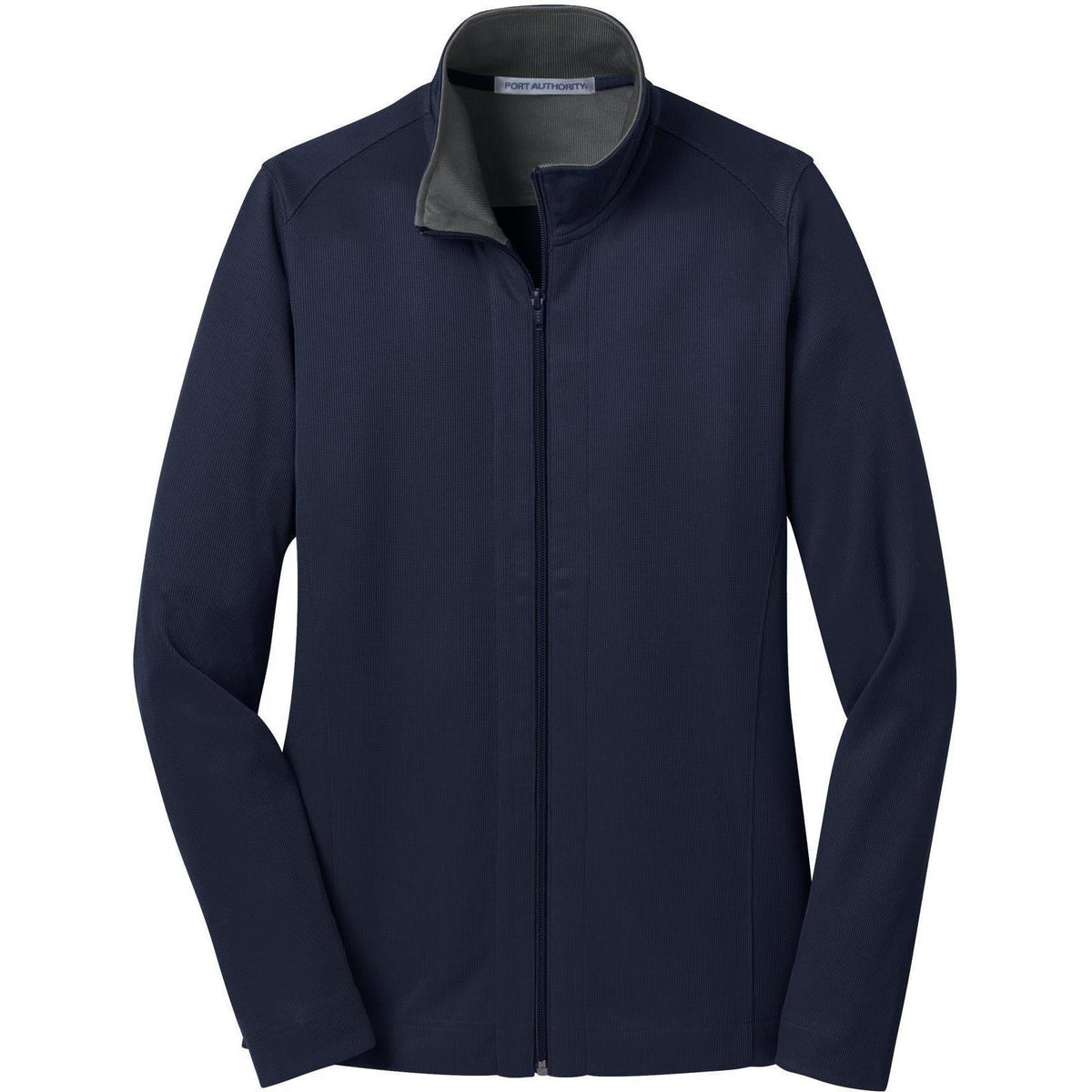 no-logo Port Authority Women's Heavyweight Vertical Texture Full-Zip-Regular-Port Authority-True Navy/Iron Grey-XS-Thread Logic