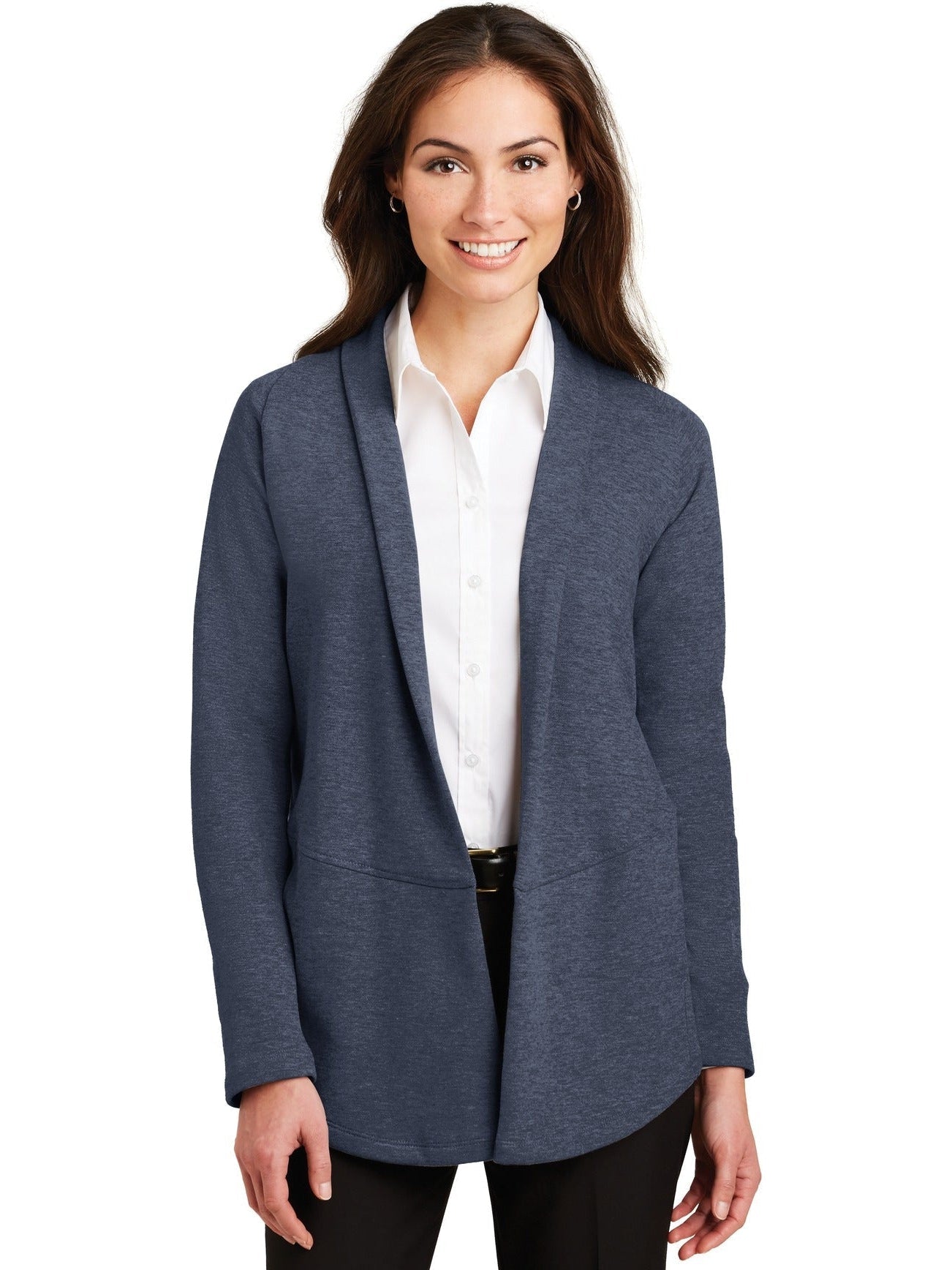 no-logo Port Authority Ladies Interlock Cardigan-Regular-Port Authority-Thread Logic