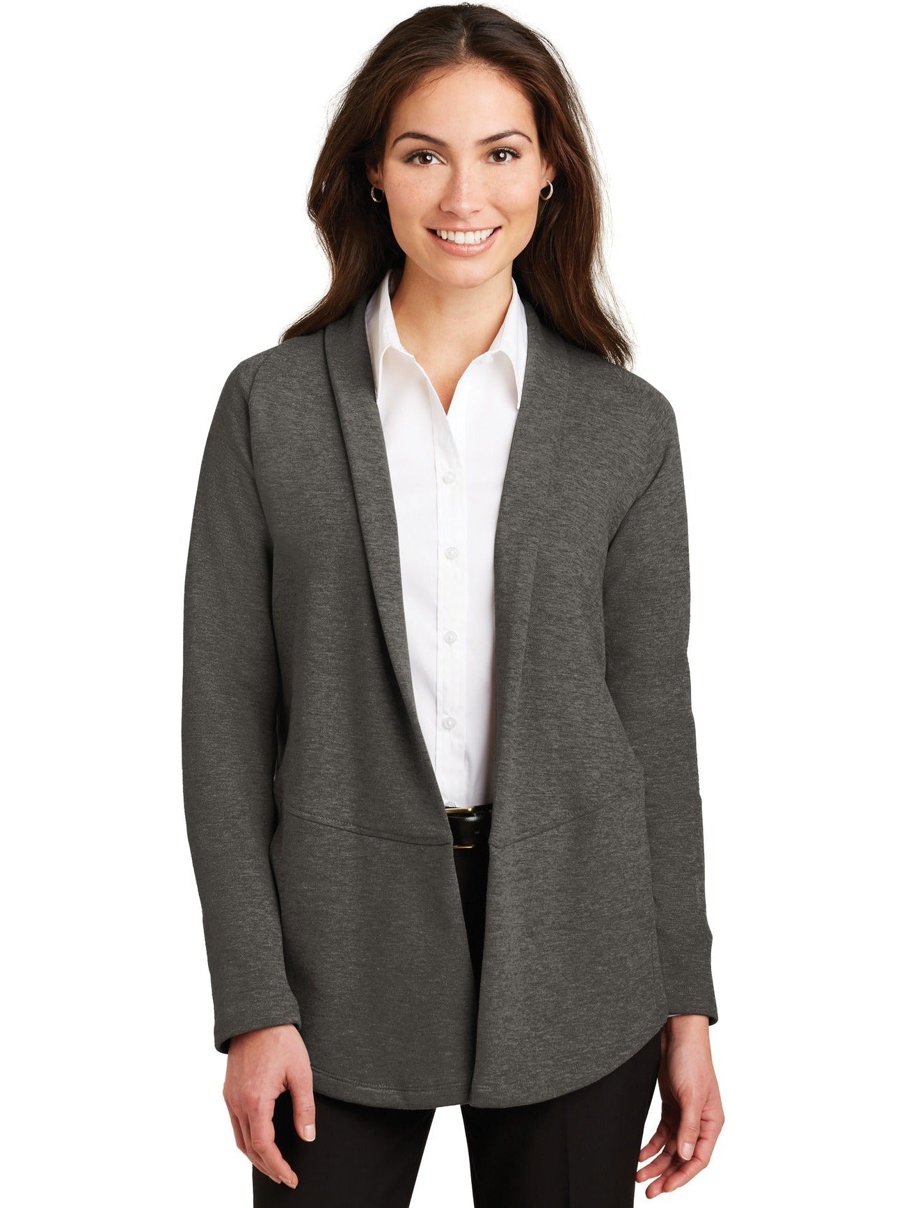 no-logo Port Authority Ladies Interlock Cardigan-Regular-Port Authority-Thread Logic