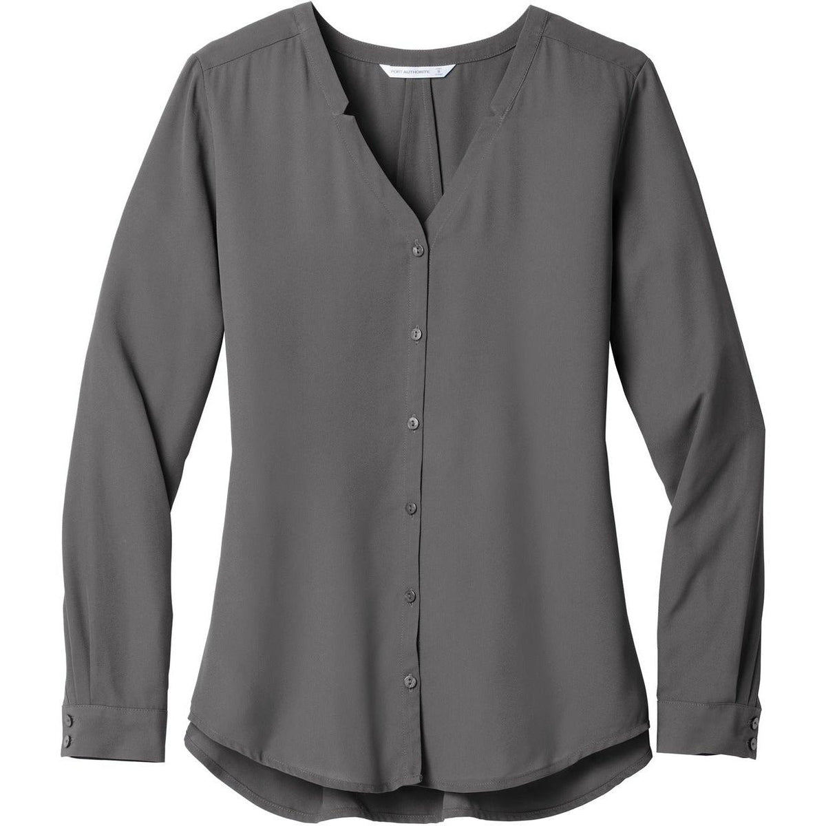 logo-left Port Authority Ladies Long Sleeve Button-Front Blouse
