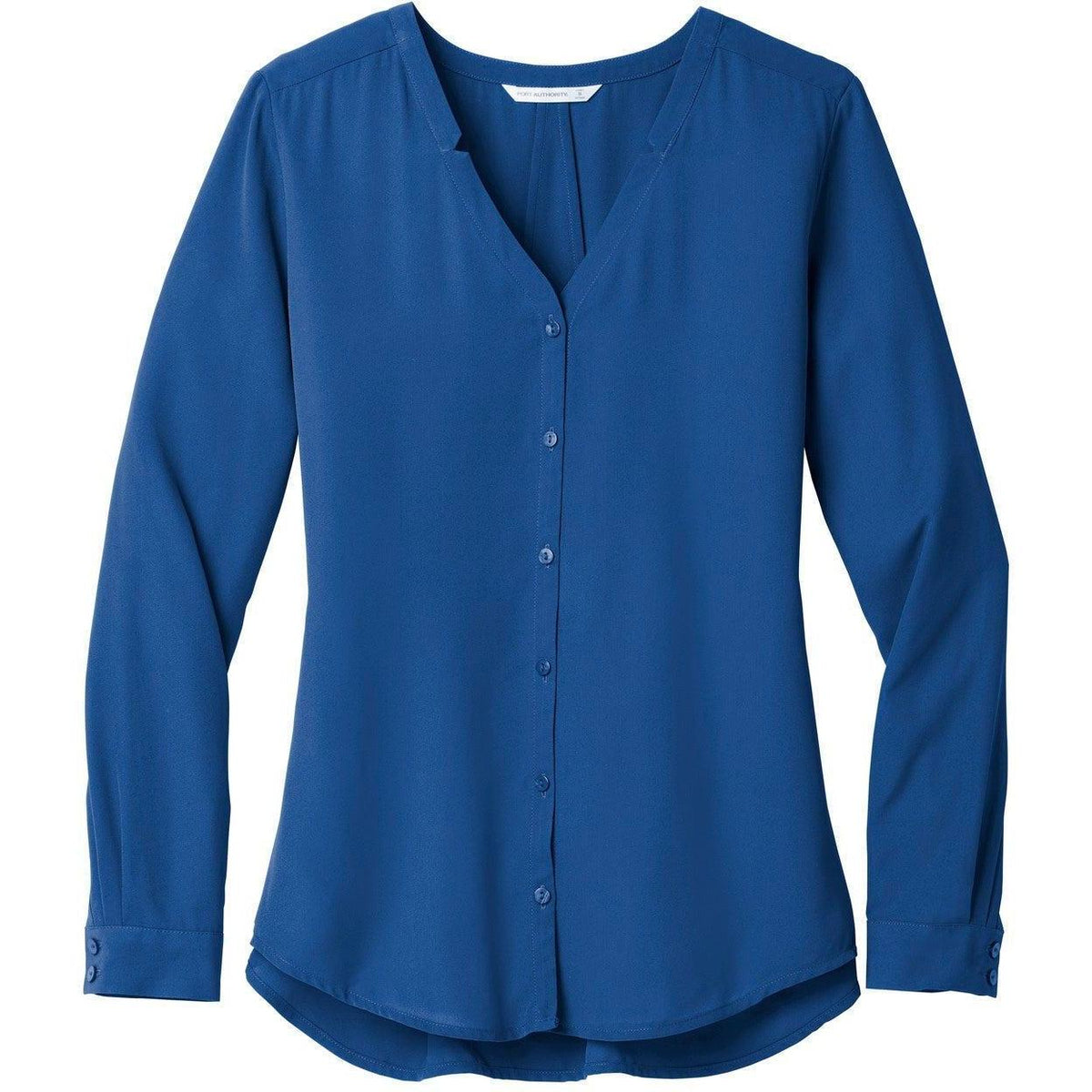 logo-left Port Authority Ladies Long Sleeve Button-Front Blouse