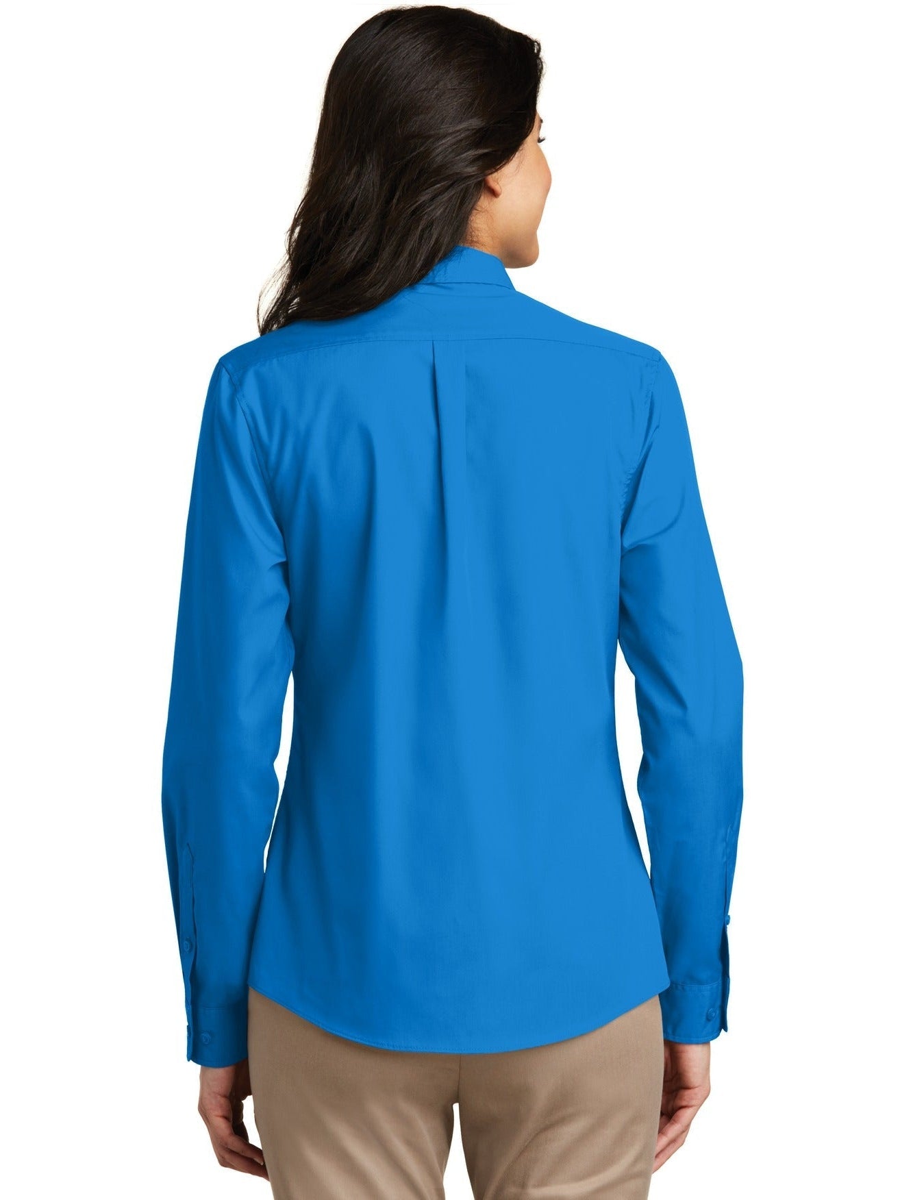 no-logo Port Authority Ladies Long Sleeve Carefree Poplin Shirt-Regular-Port Authority-Thread Logic