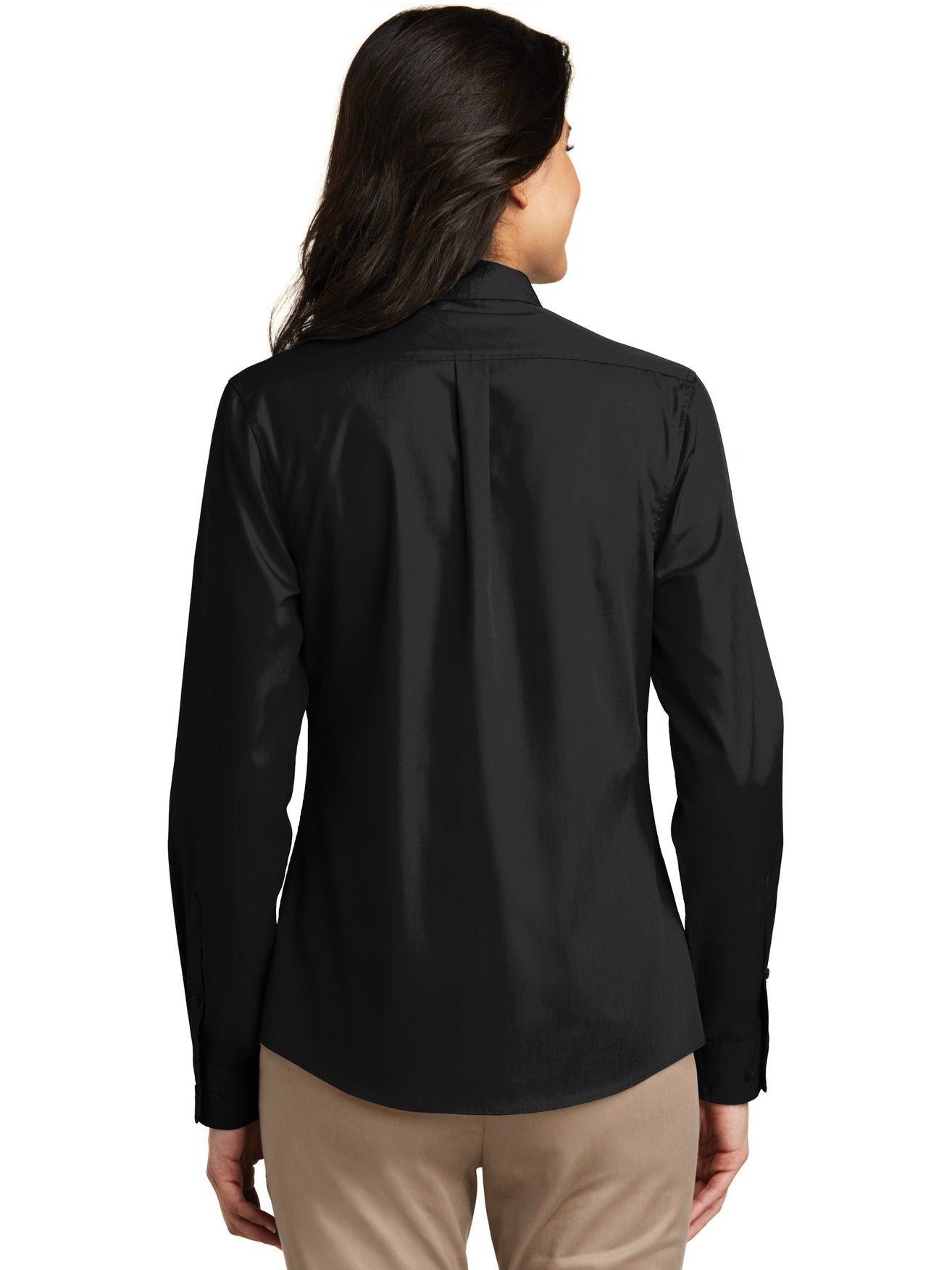 no-logo Port Authority Ladies Long Sleeve Carefree Poplin Shirt-Regular-Port Authority-Thread Logic