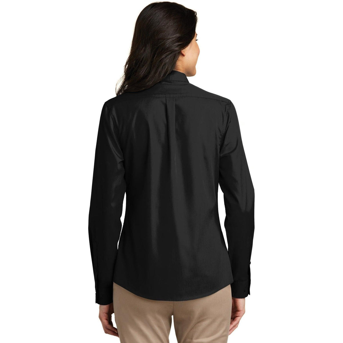 no-logo Port Authority Women's Long Sleeve Carefree Poplin Shirt-Dress Shirts-Port Authority-Thread Logic