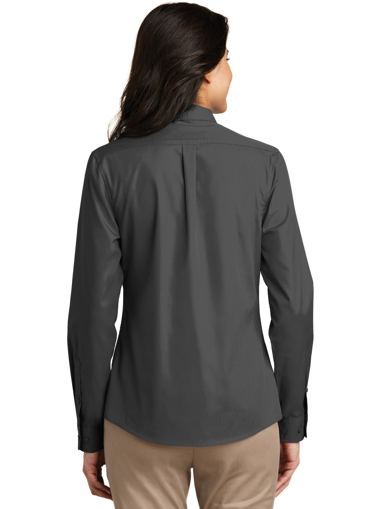 no-logo Port Authority Ladies Long Sleeve Carefree Poplin Shirt-Regular-Port Authority-Thread Logic