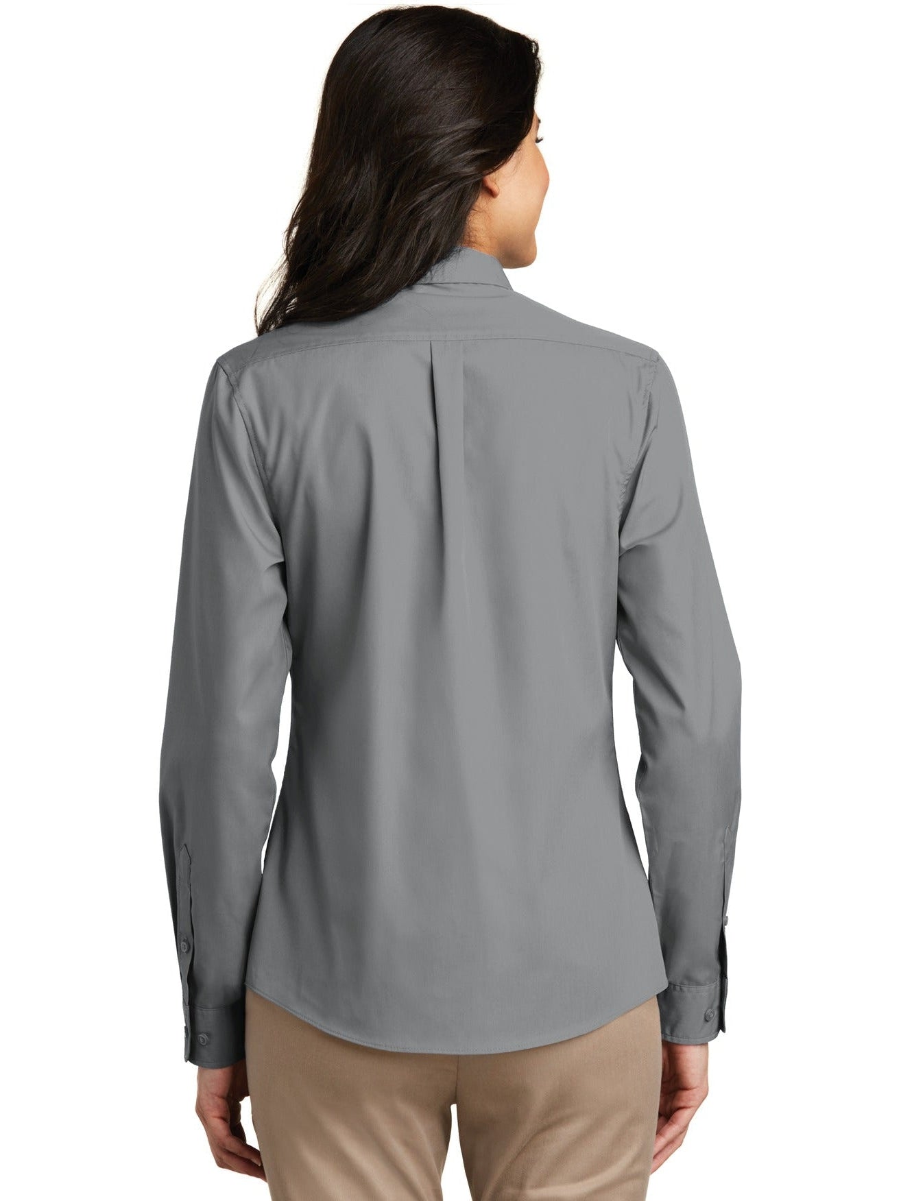 no-logo Port Authority Ladies Long Sleeve Carefree Poplin Shirt-Regular-Port Authority-Thread Logic
