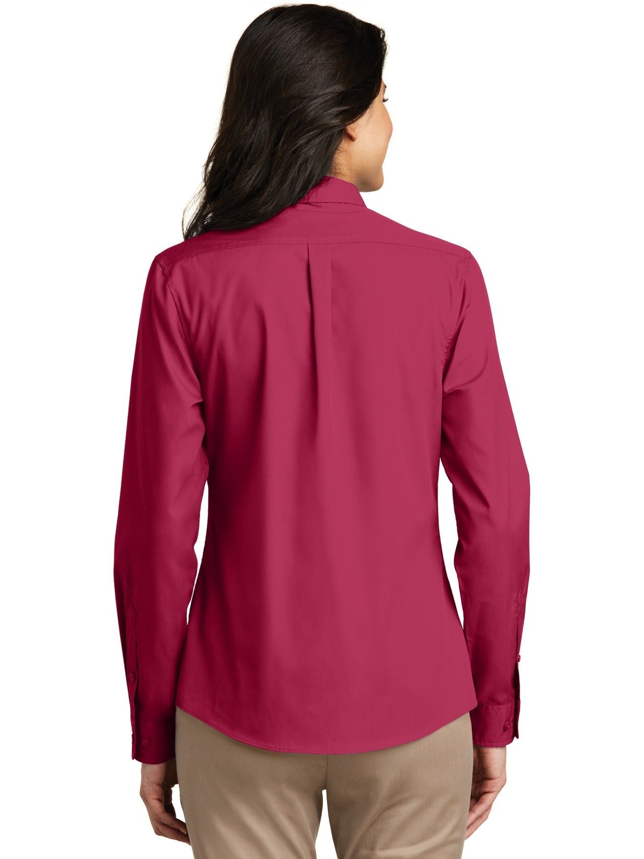 no-logo Port Authority Ladies Long Sleeve Carefree Poplin Shirt-Regular-Port Authority-Thread Logic