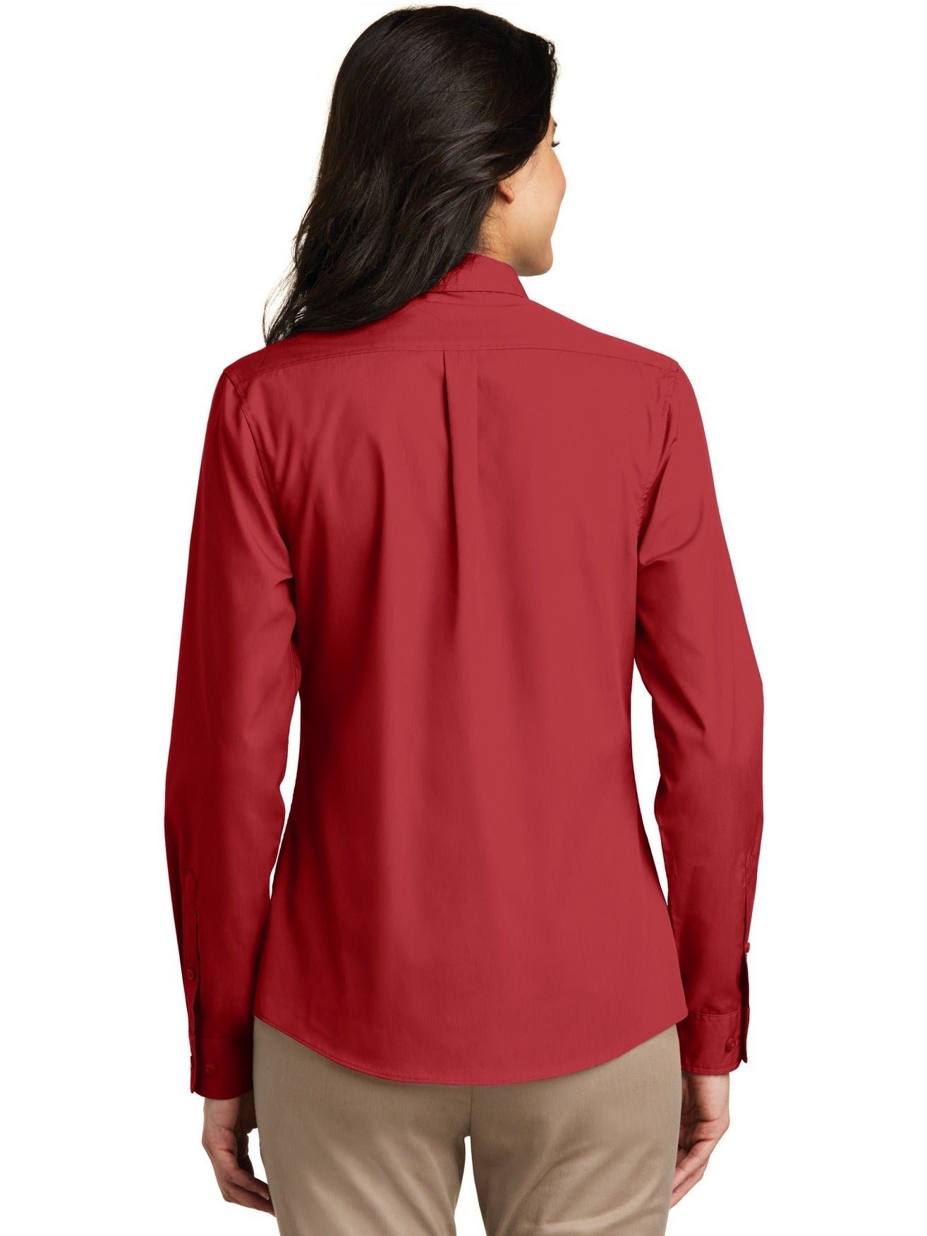 no-logo Port Authority Ladies Long Sleeve Carefree Poplin Shirt-Regular-Port Authority-Thread Logic
