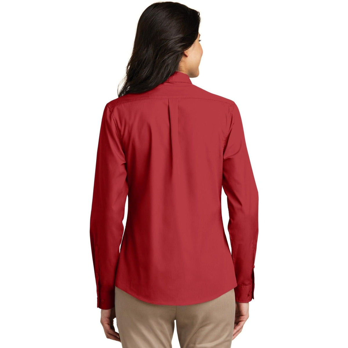 no-logo Port Authority Women's Long Sleeve Carefree Poplin Shirt-Dress Shirts-Port Authority-Thread Logic