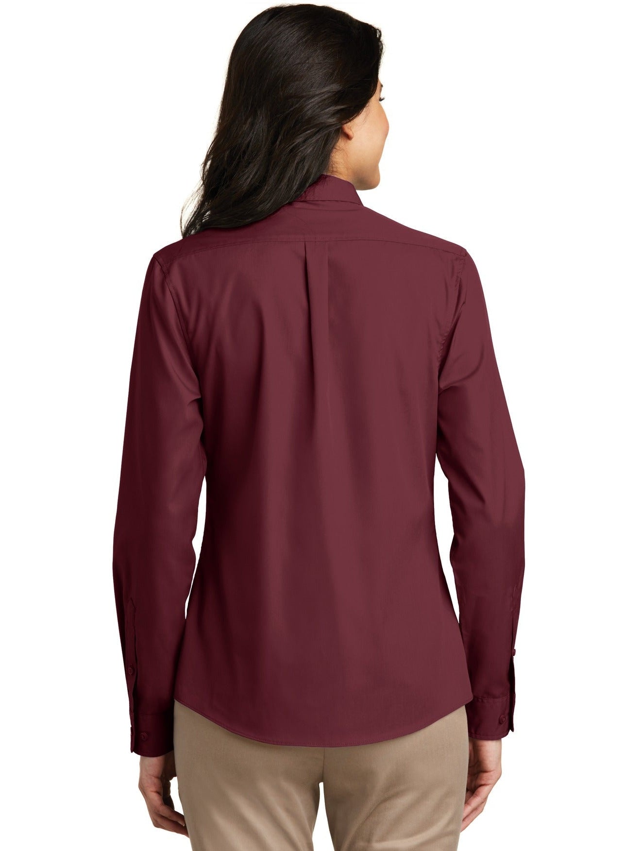 no-logo Port Authority Ladies Long Sleeve Carefree Poplin Shirt-Regular-Port Authority-Thread Logic