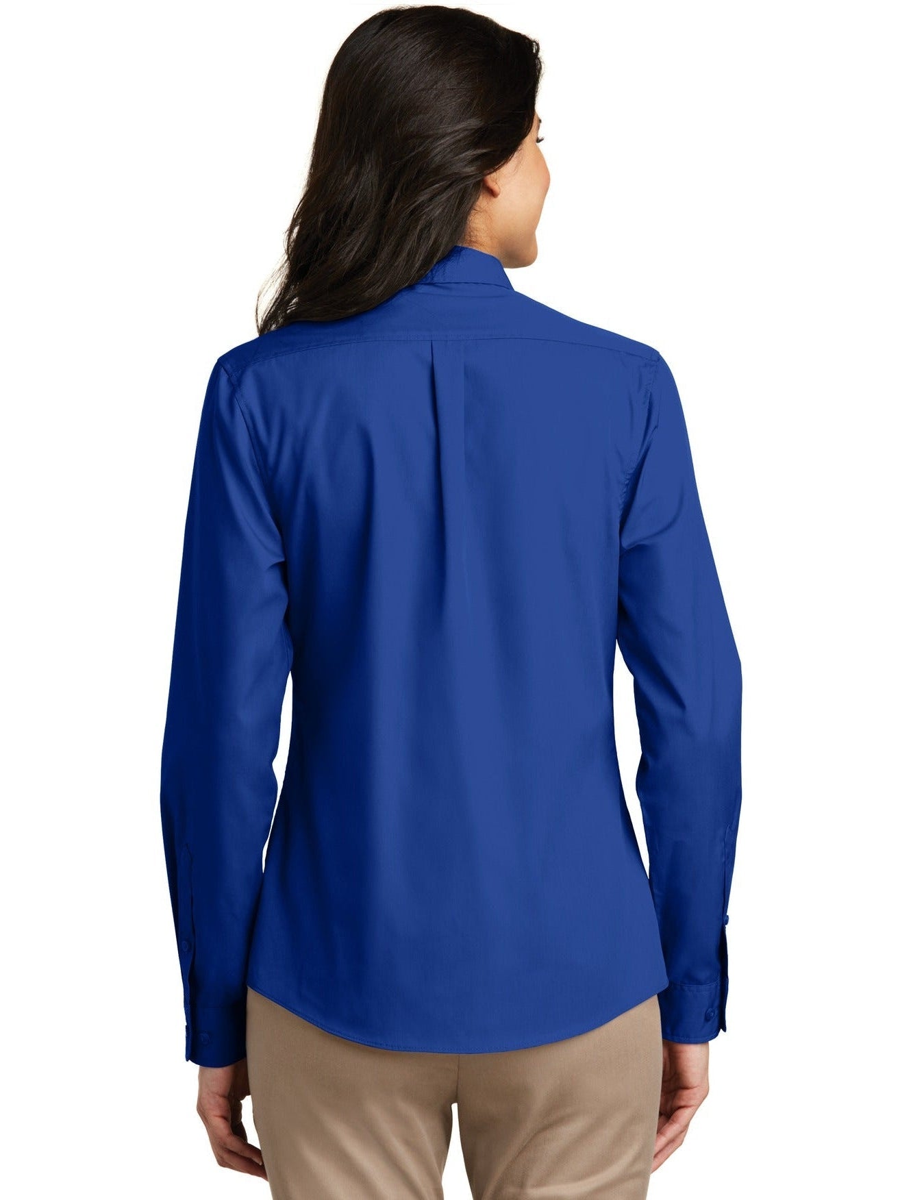 no-logo Port Authority Ladies Long Sleeve Carefree Poplin Shirt-Regular-Port Authority-Thread Logic