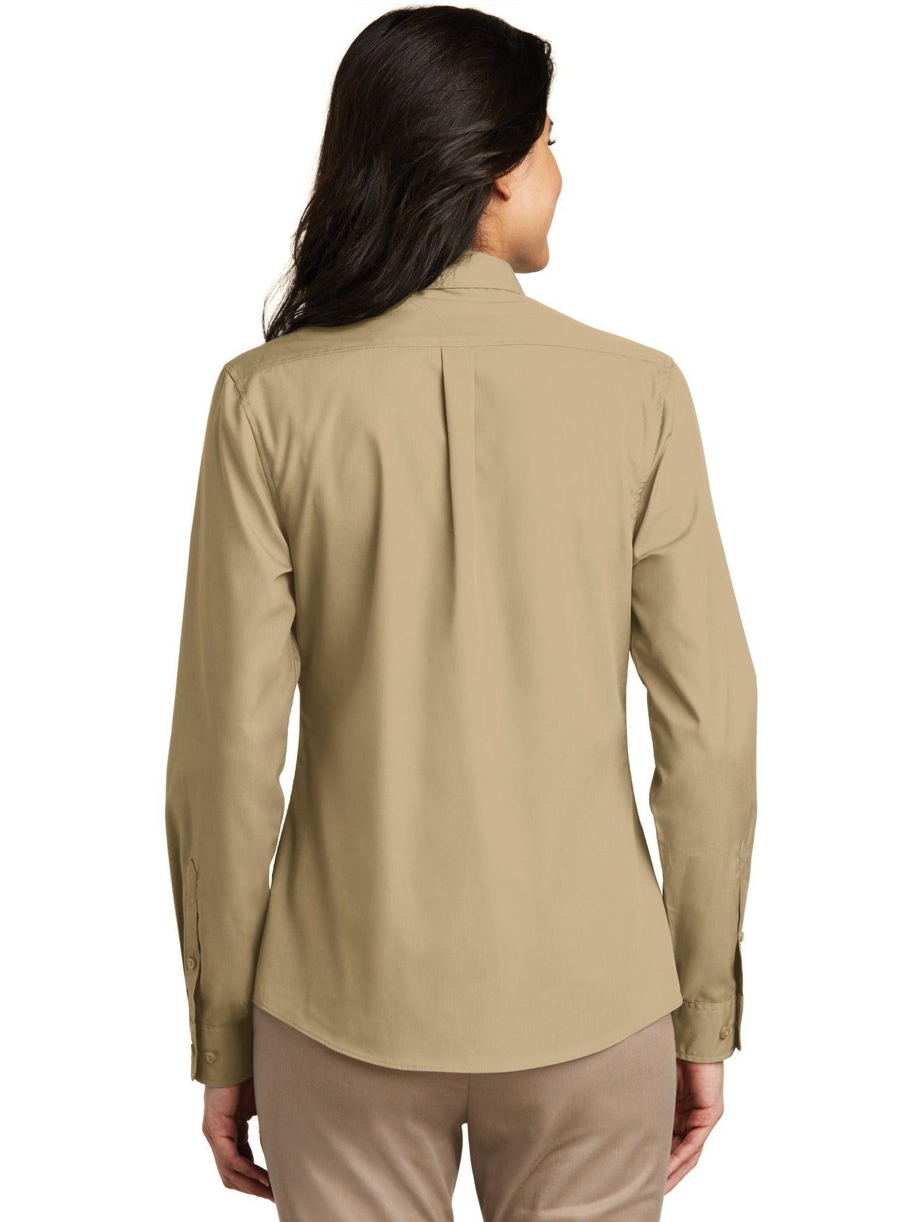 no-logo Port Authority Ladies Long Sleeve Carefree Poplin Shirt-Regular-Port Authority-Thread Logic