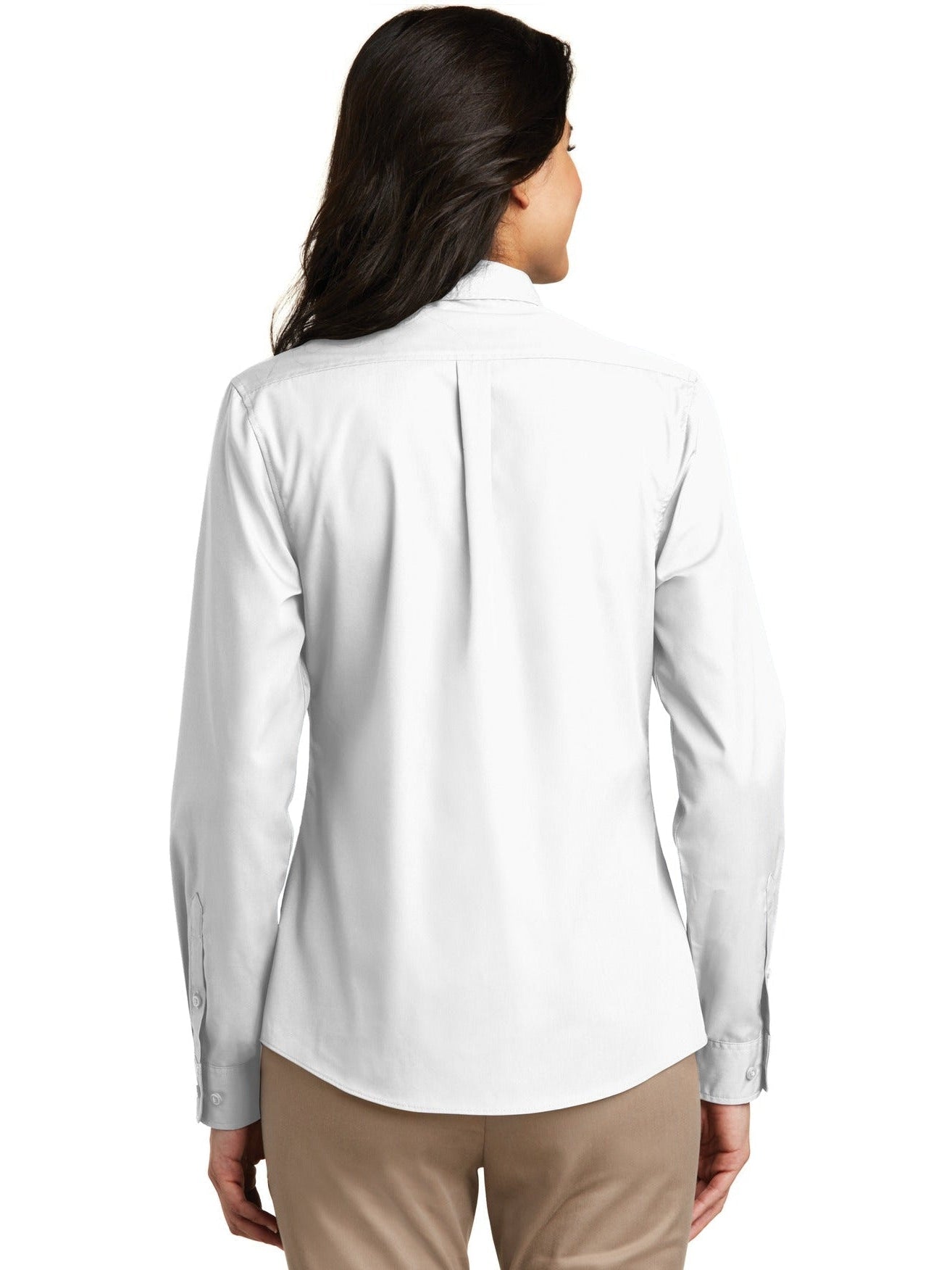 no-logo Port Authority Ladies Long Sleeve Carefree Poplin Shirt-Regular-Port Authority-Thread Logic