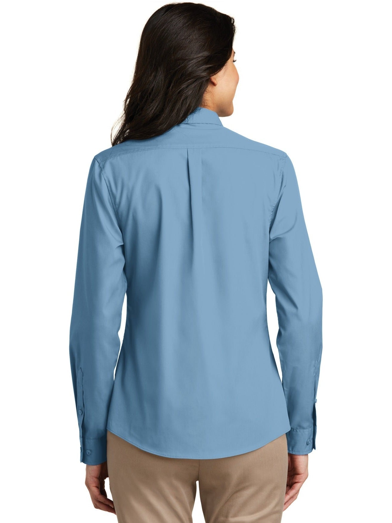 no-logo Port Authority Ladies Long Sleeve Carefree Poplin Shirt-Regular-Port Authority-Thread Logic